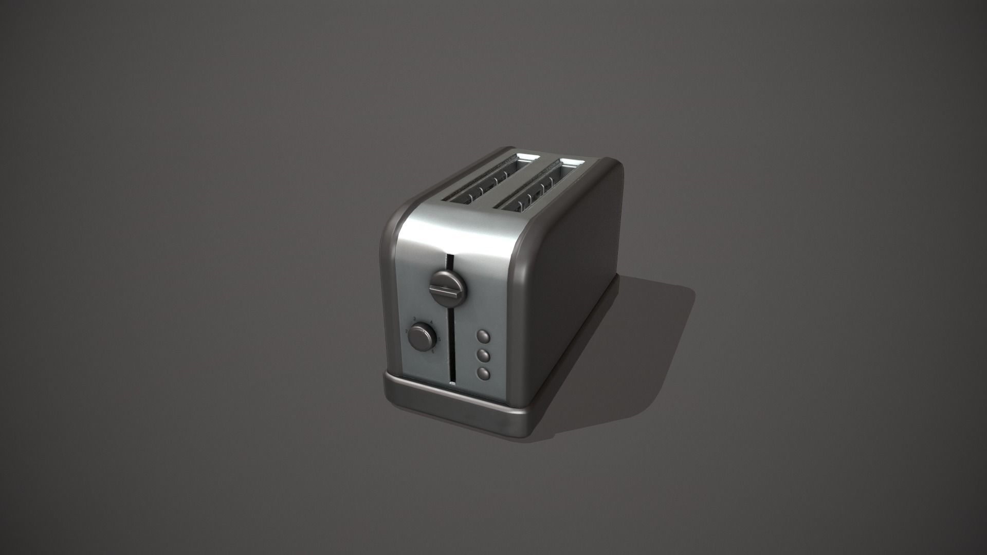 Black Toaster - 2 Slots Low-poly 3D model_12