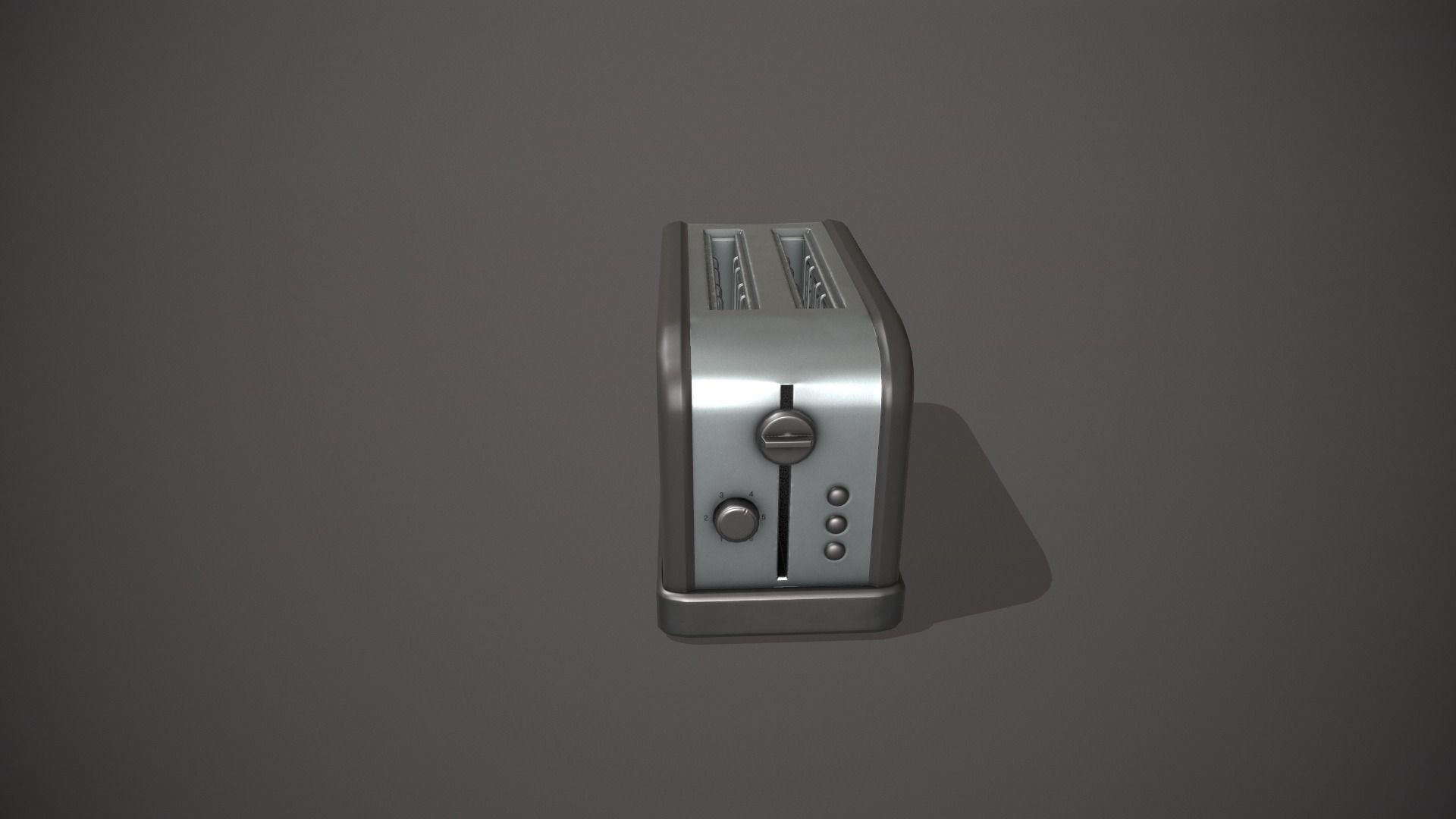 Black Toaster - 2 Slots Low-poly 3D model_2