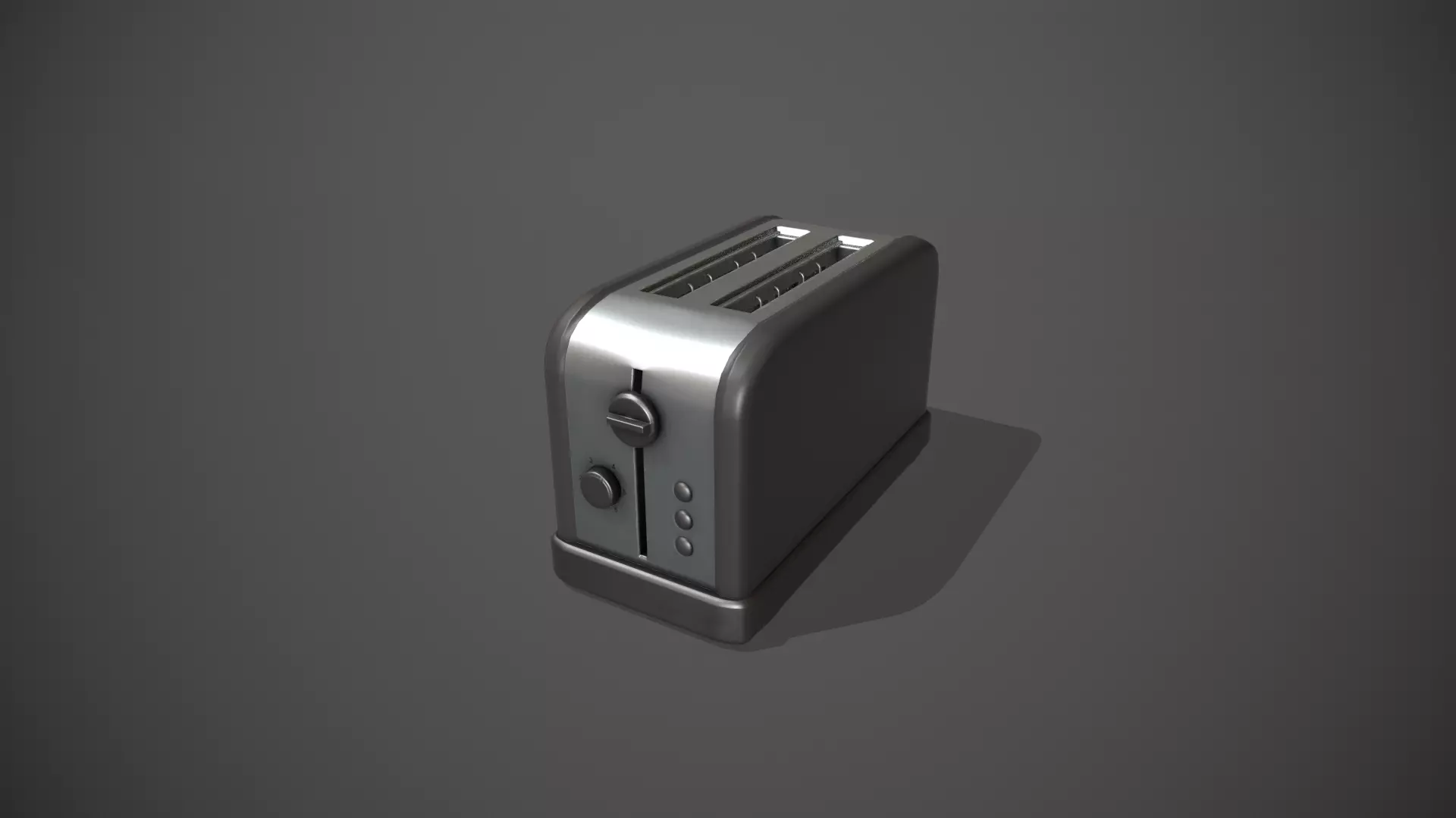 Black Toaster - 2 Slots Low-poly 3D model_0