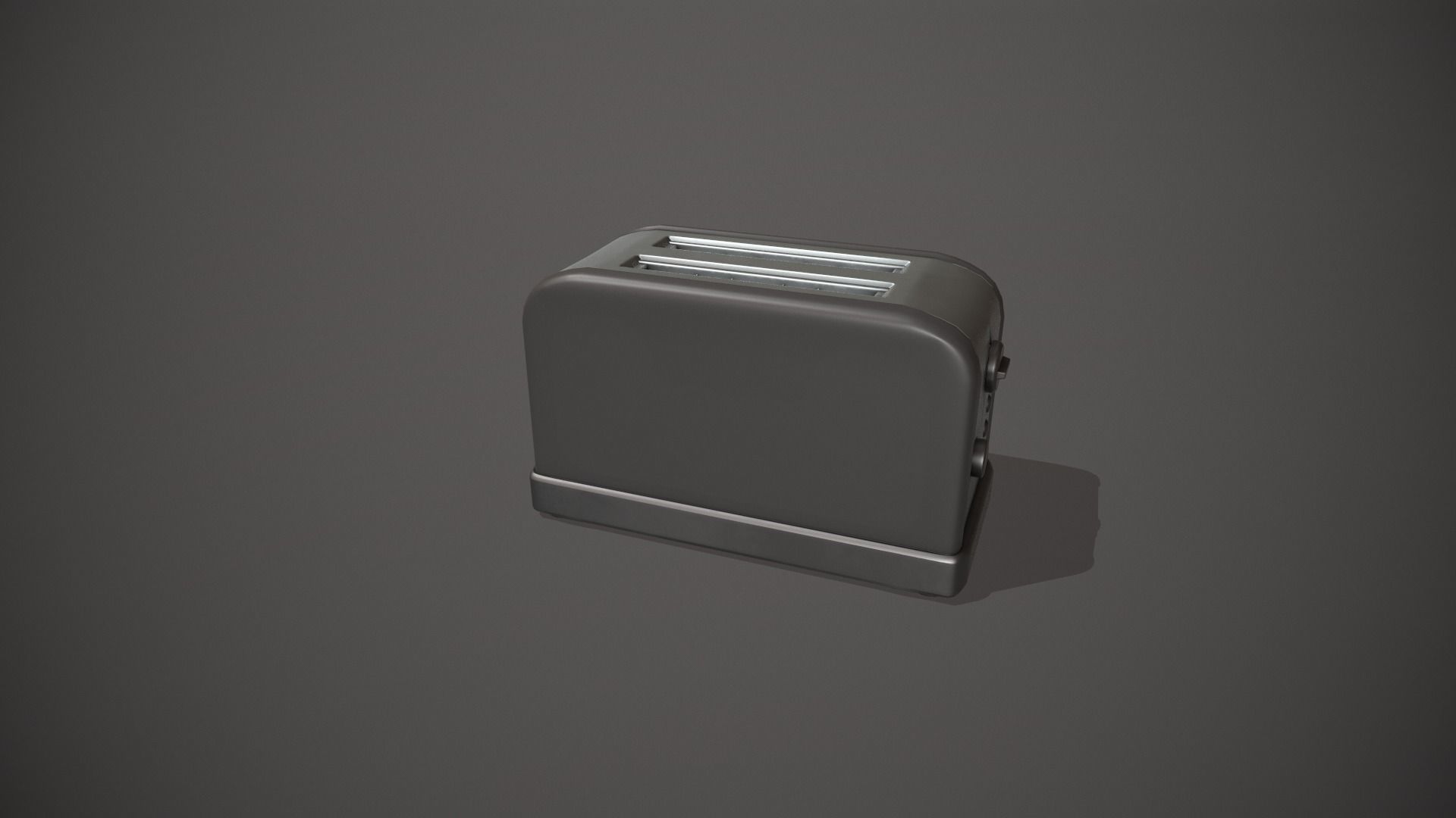 Black Toaster - 2 Slots Low-poly 3D model_4