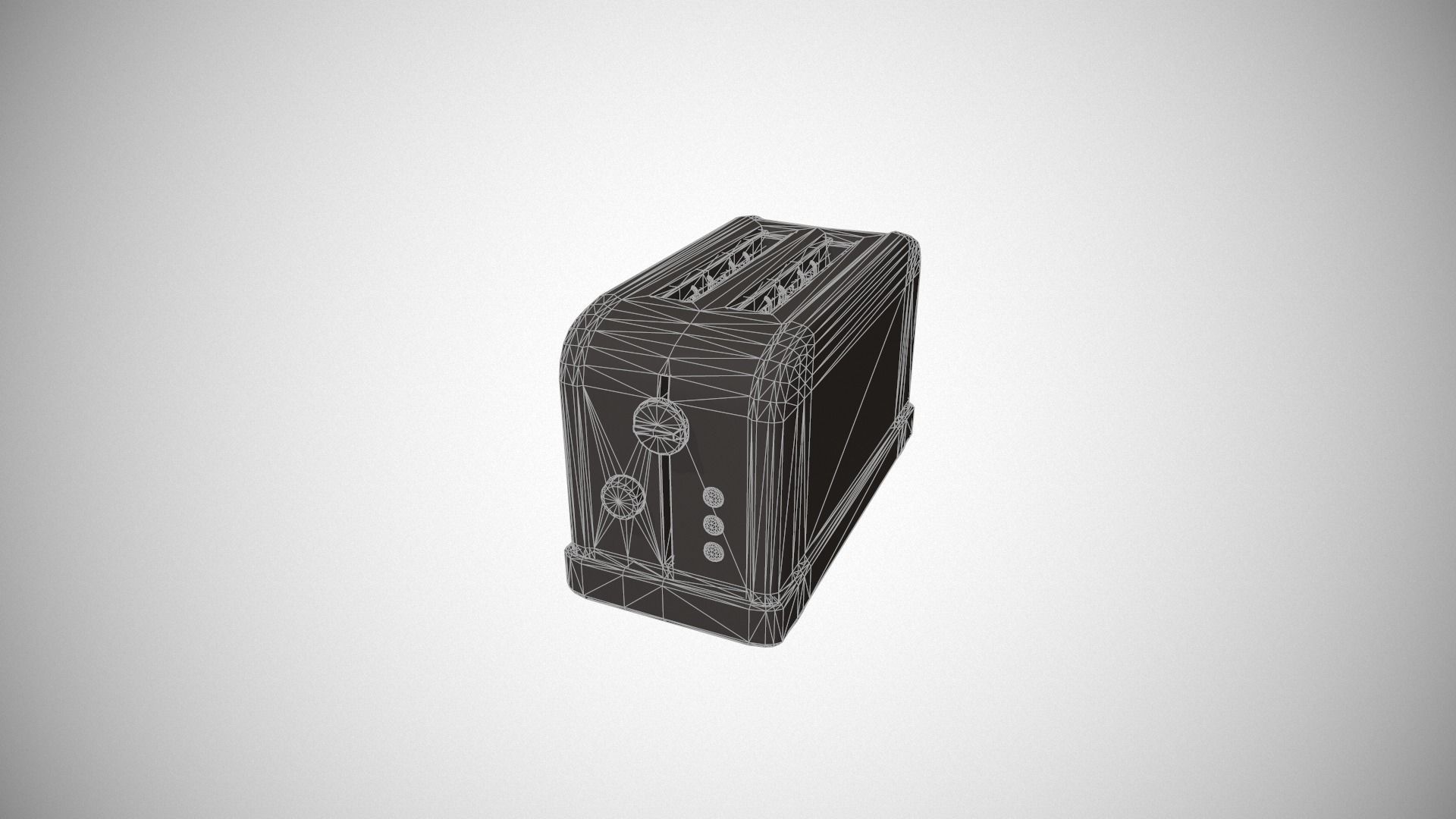 Black Toaster - 2 Slots Low-poly 3D model_24