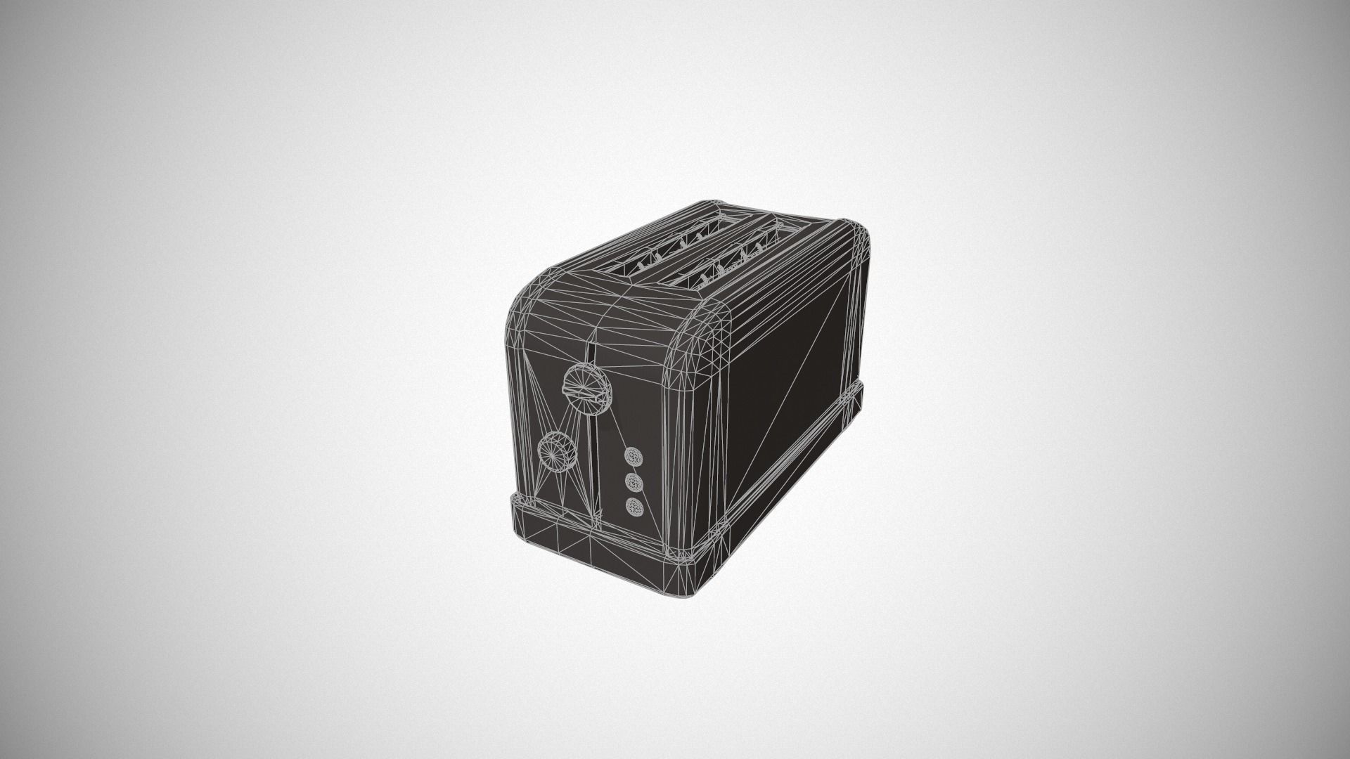 Black Toaster - 2 Slots Low-poly 3D model_13