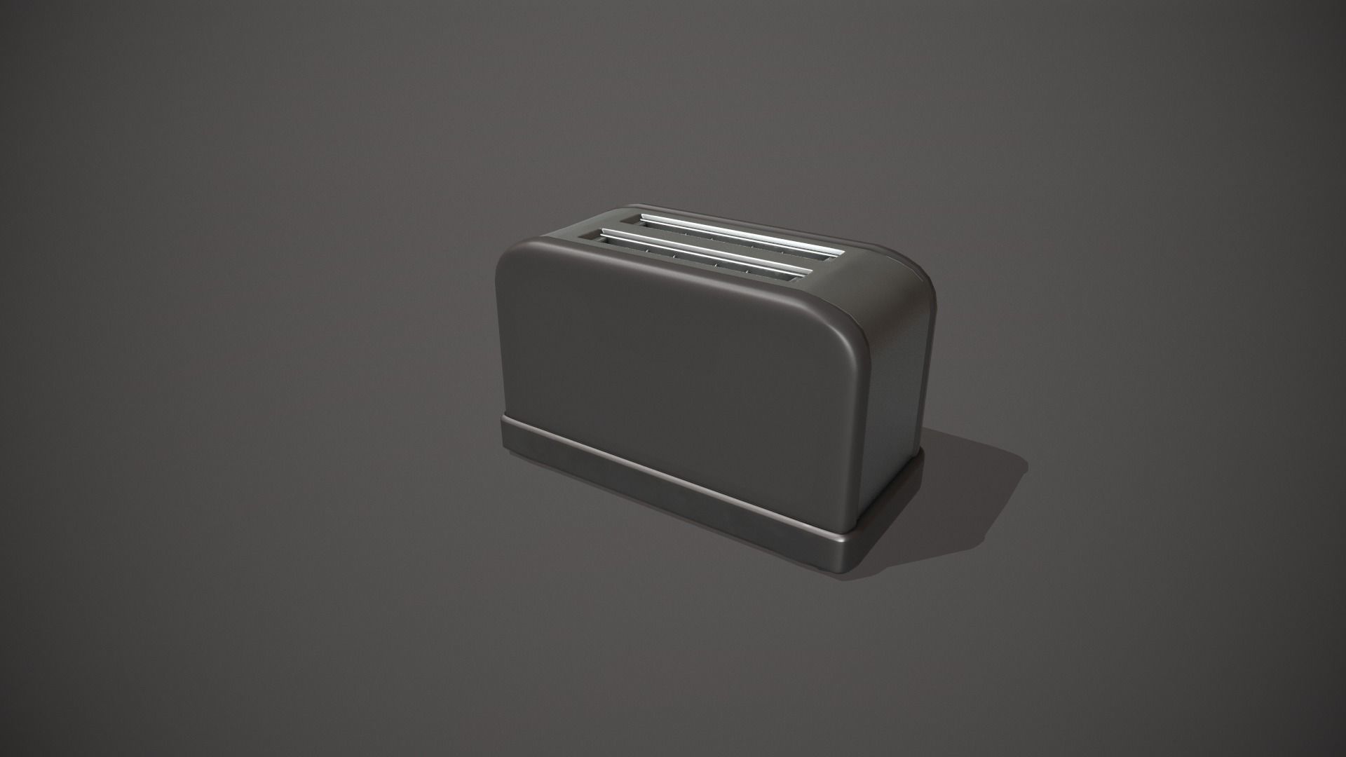 Black Toaster - 2 Slots Low-poly 3D model_9