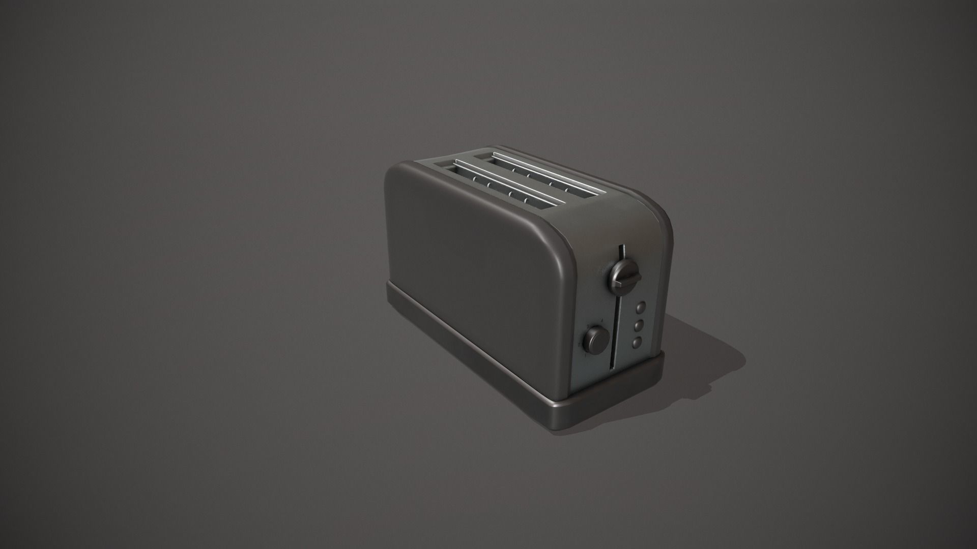 Black Toaster - 2 Slots Low-poly 3D model_3