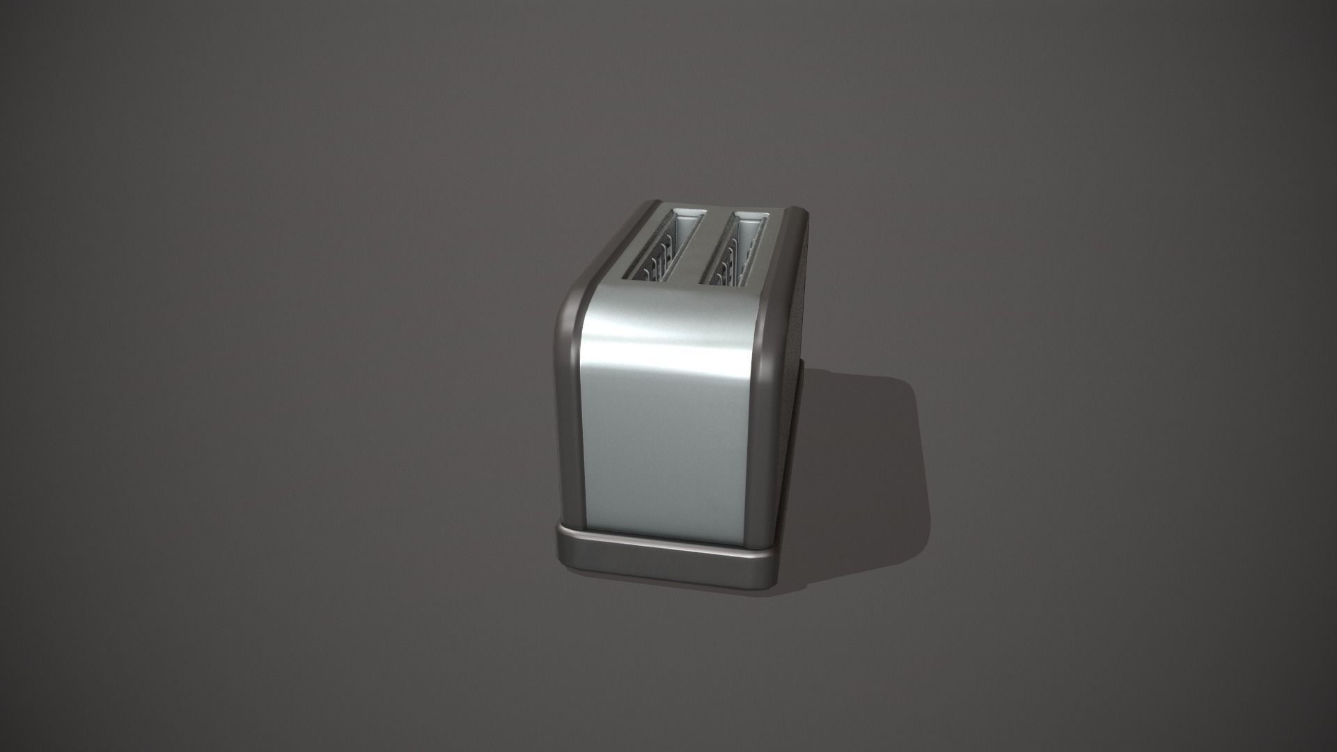 Black Toaster - 2 Slots Low-poly 3D model_7