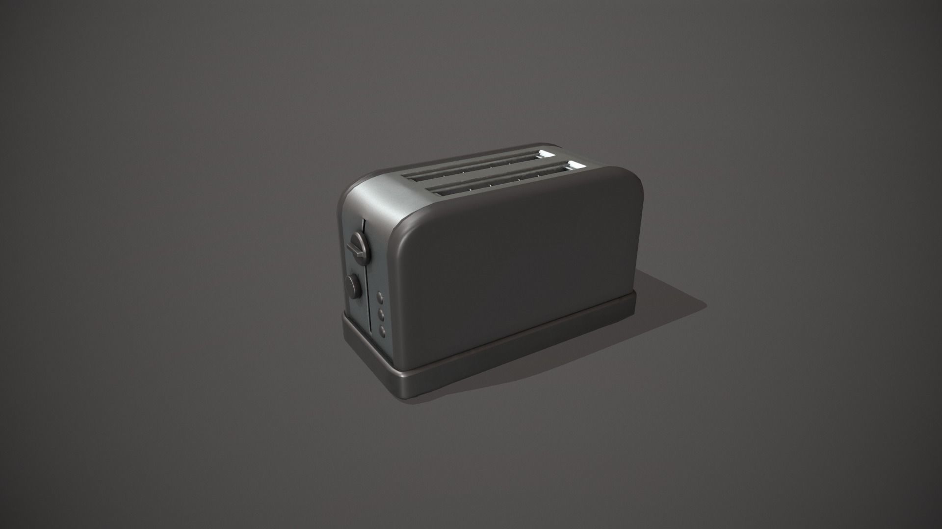 Black Toaster - 2 Slots Low-poly 3D model_11
