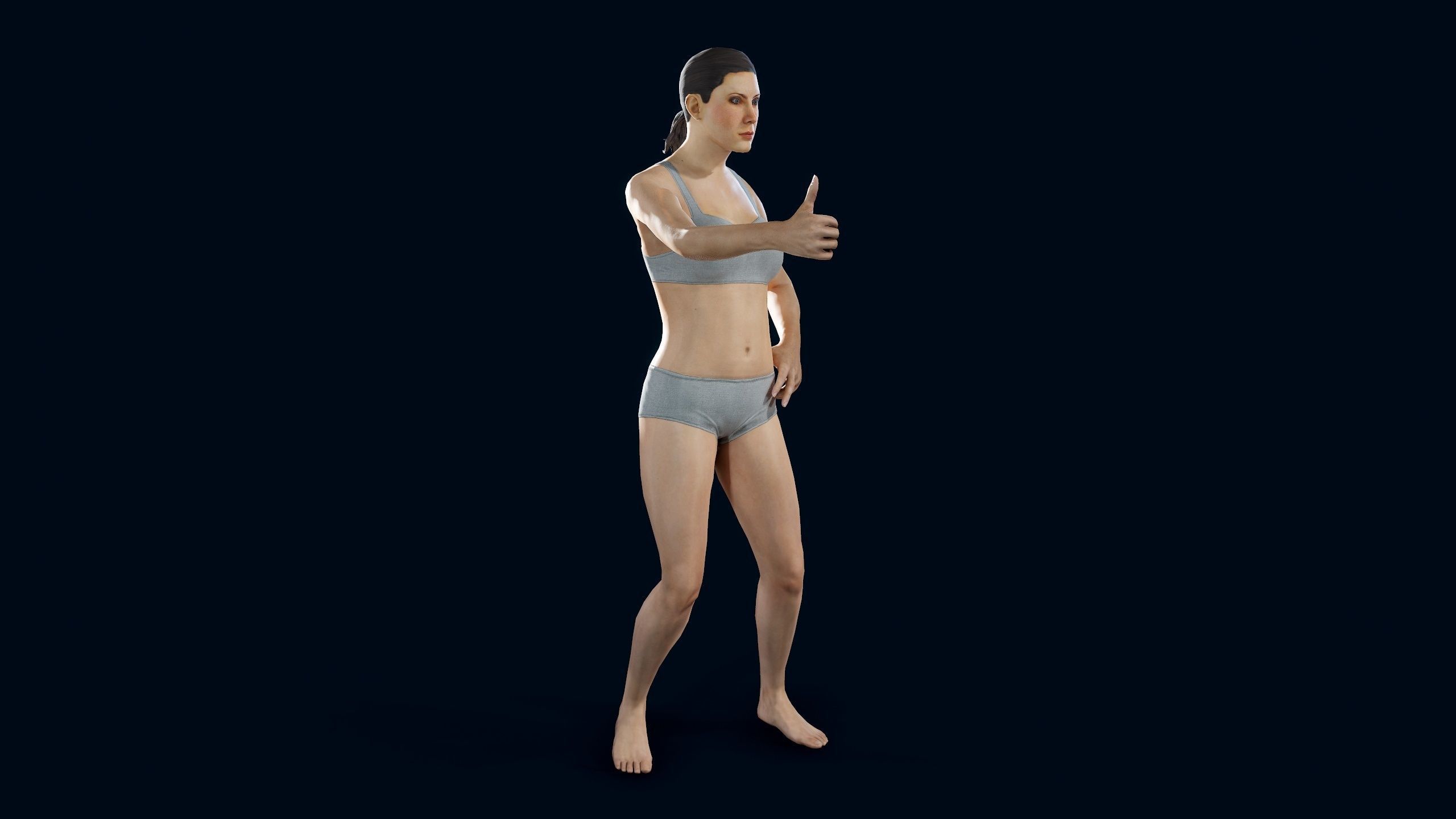Female Basemesh Low-poly 3D model_12