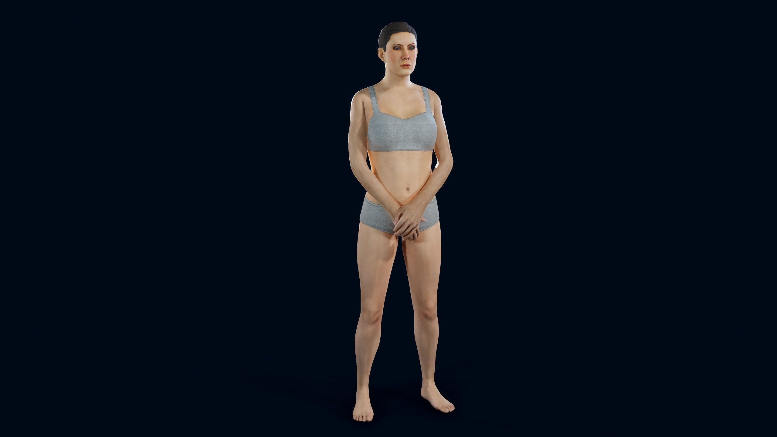 Female Basemesh Low-poly 3D model_15