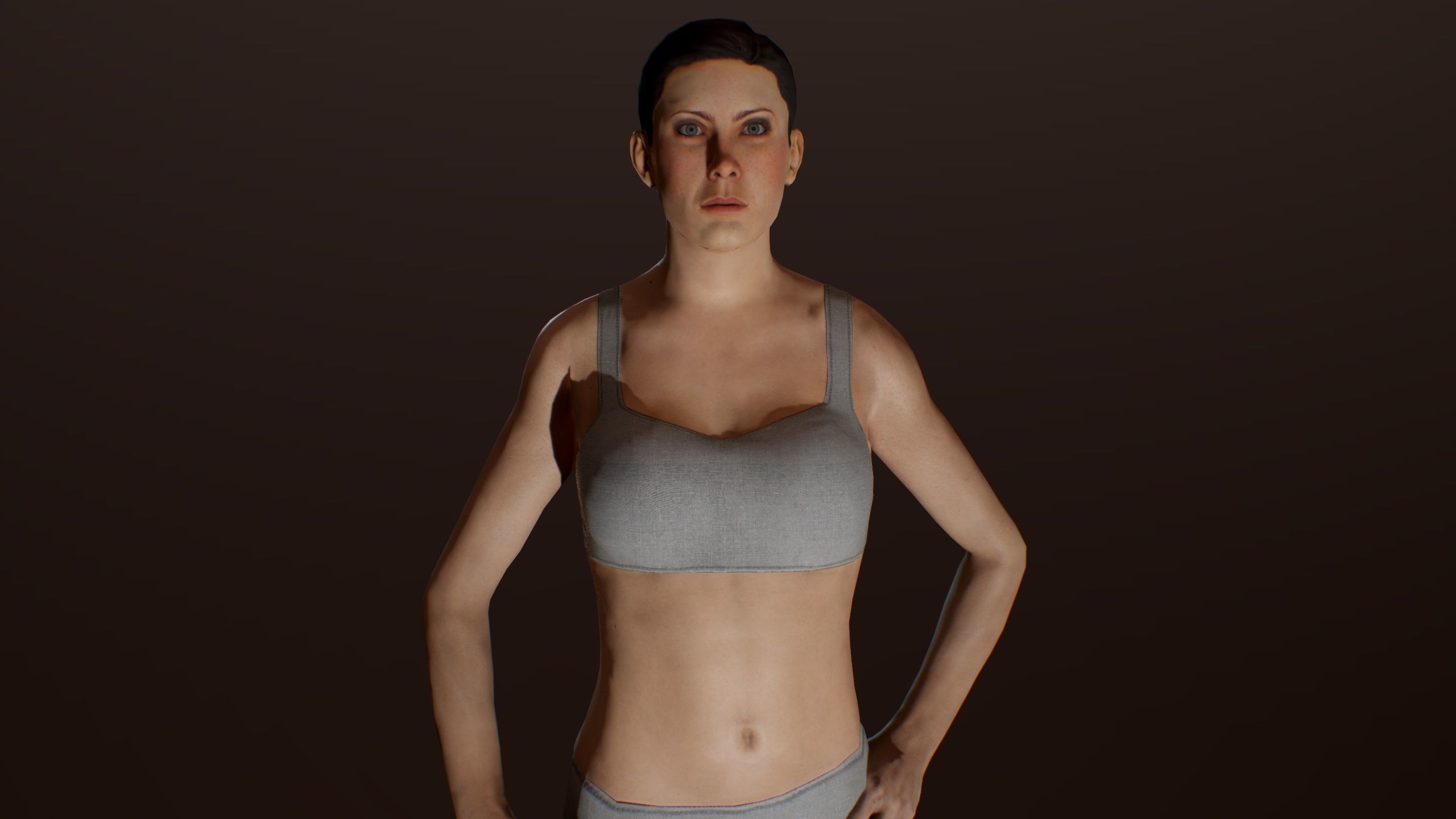 Female Basemesh Low-poly 3D model_9