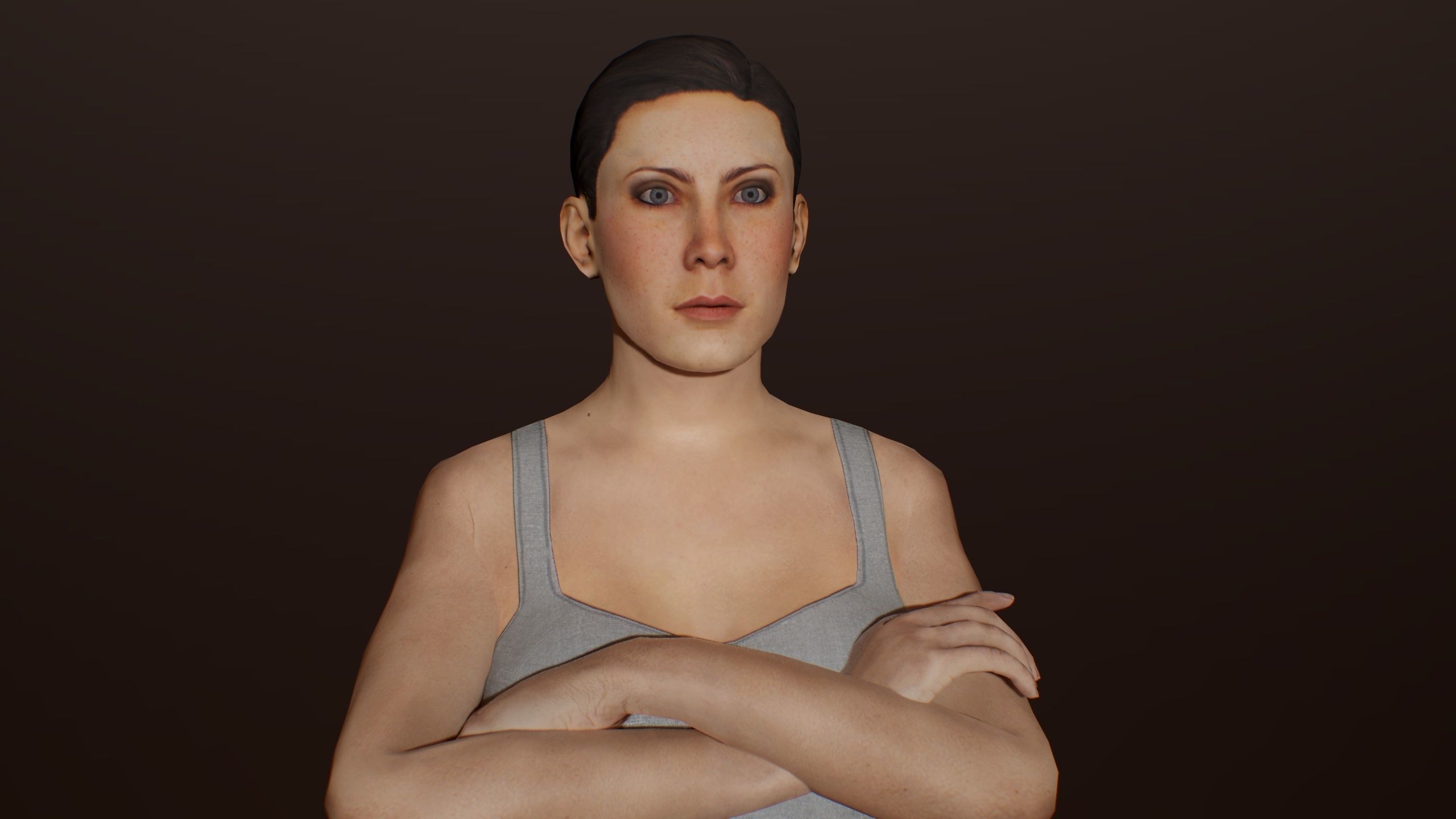 Female Basemesh Low-poly 3D model_7