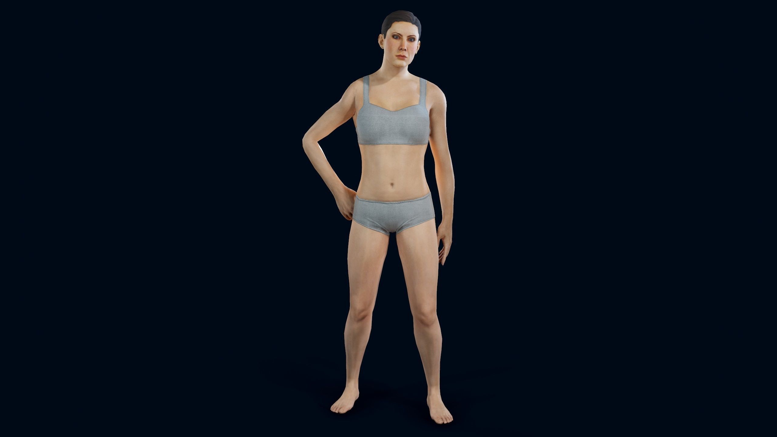 Female Basemesh Low-poly 3D model_11