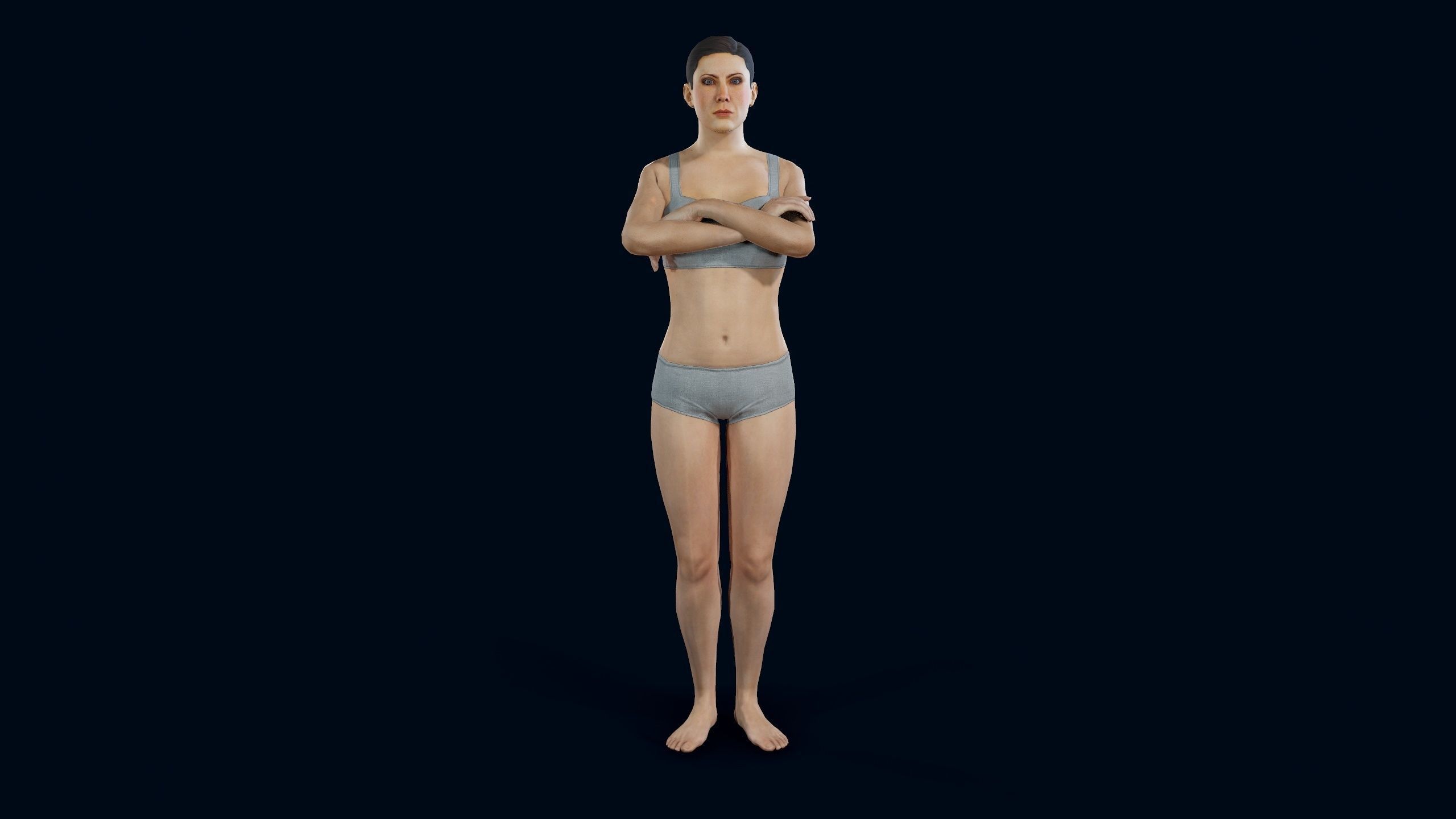 Female Basemesh Low-poly 3D model_4