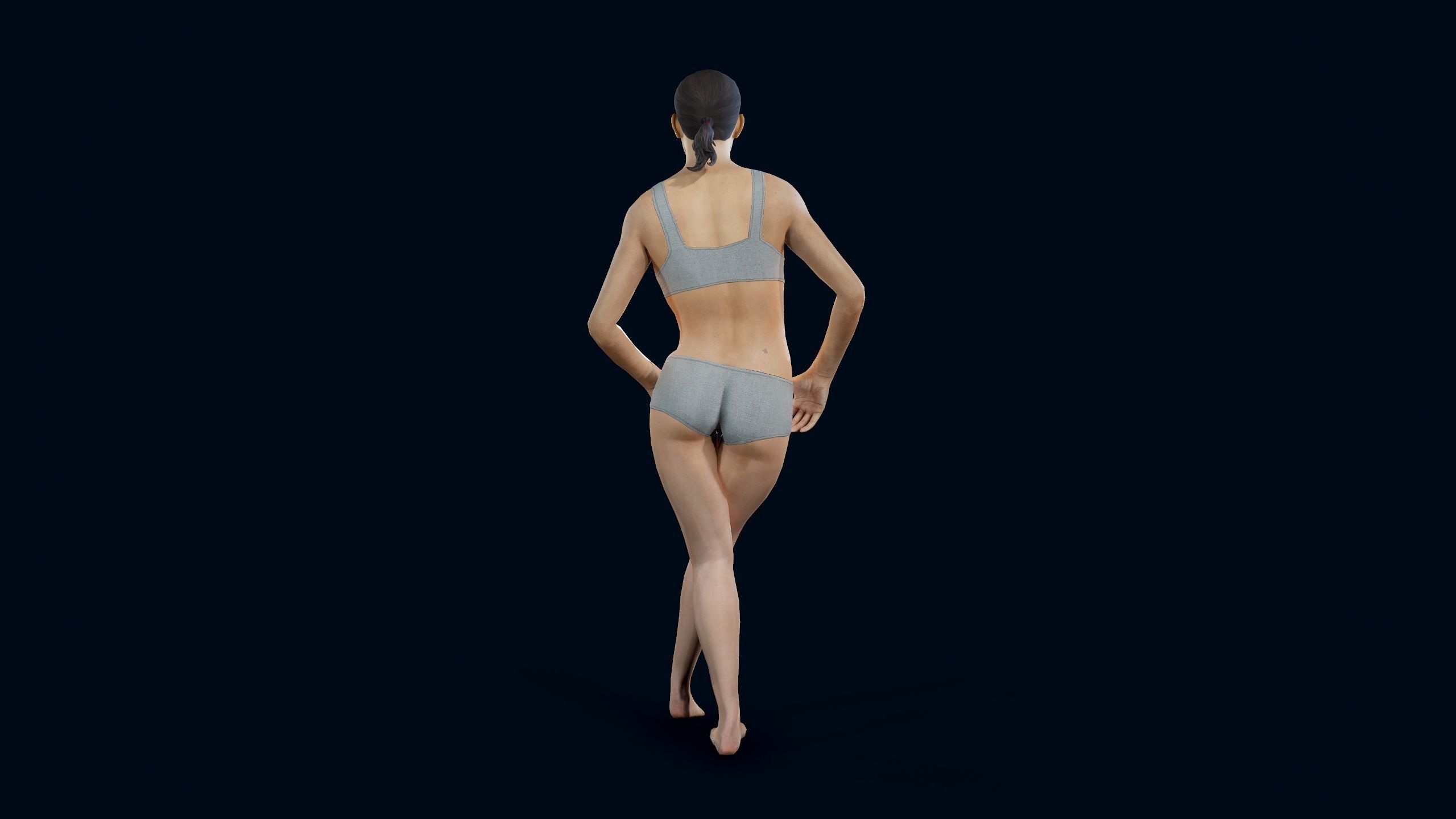 Female Basemesh Low-poly 3D model_14