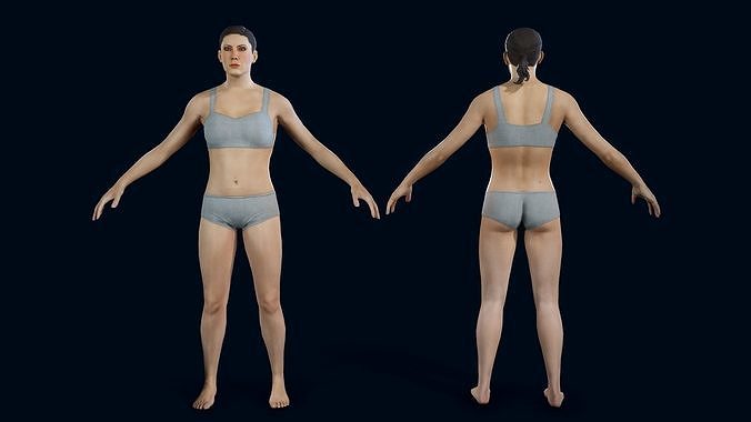 Female Basemesh Low-poly 3D model