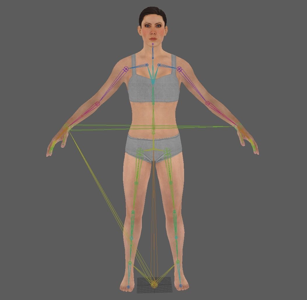 Female Basemesh Low-poly 3D model_6