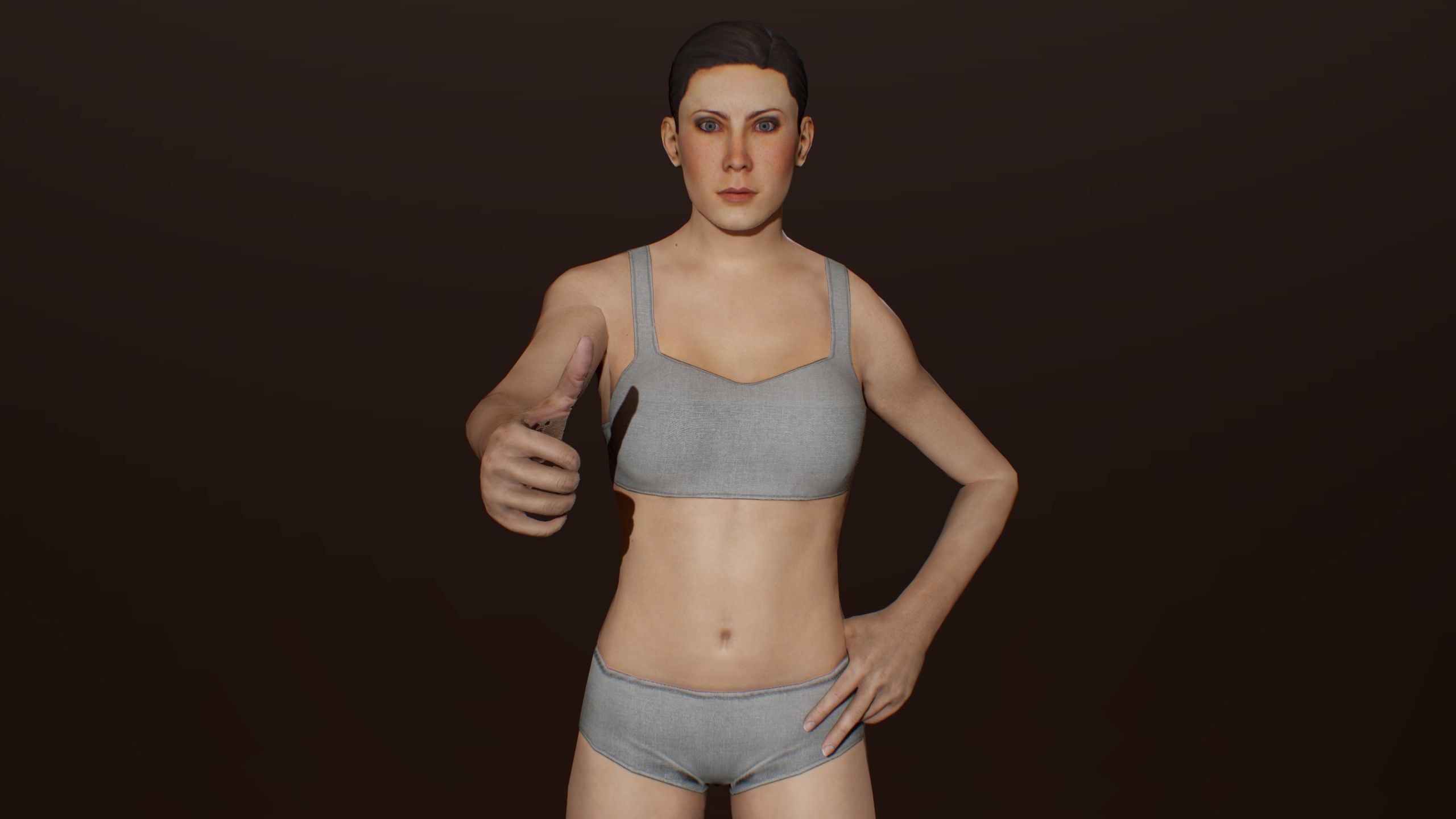 Female Basemesh Low-poly 3D model_8