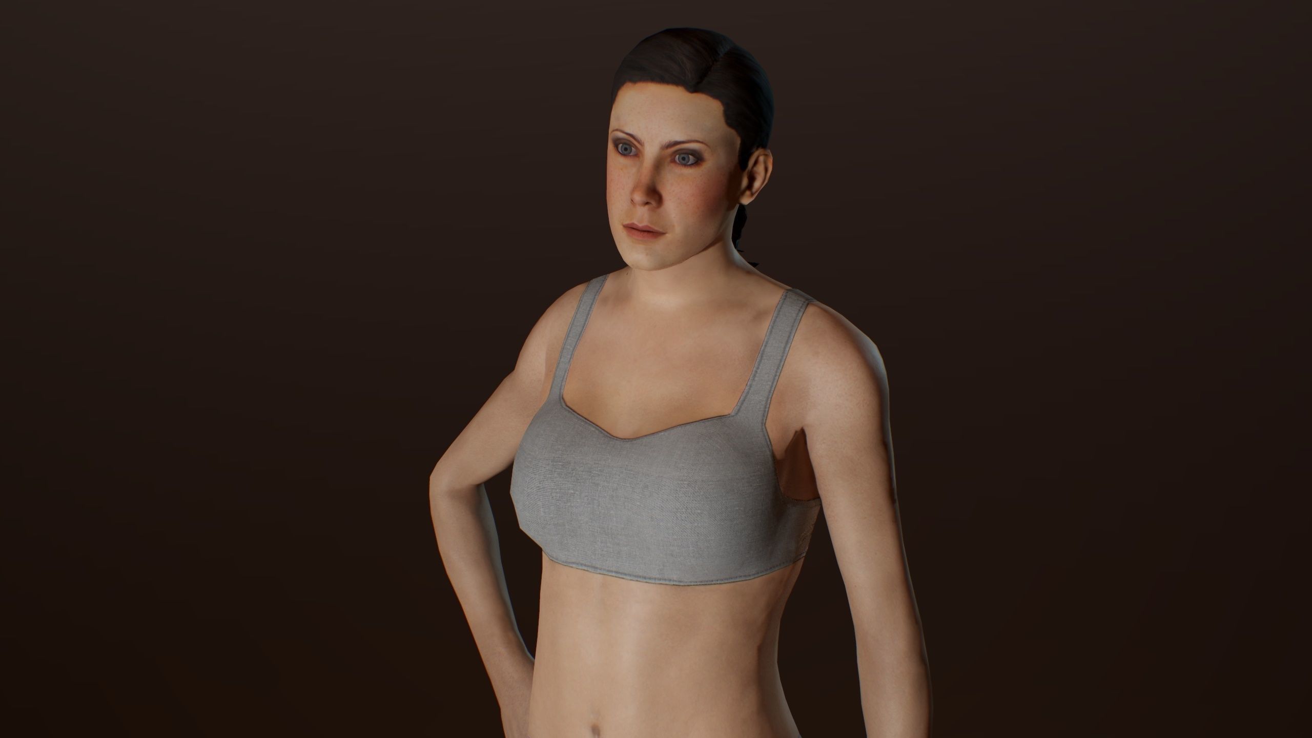 Female Basemesh Low-poly 3D model_16