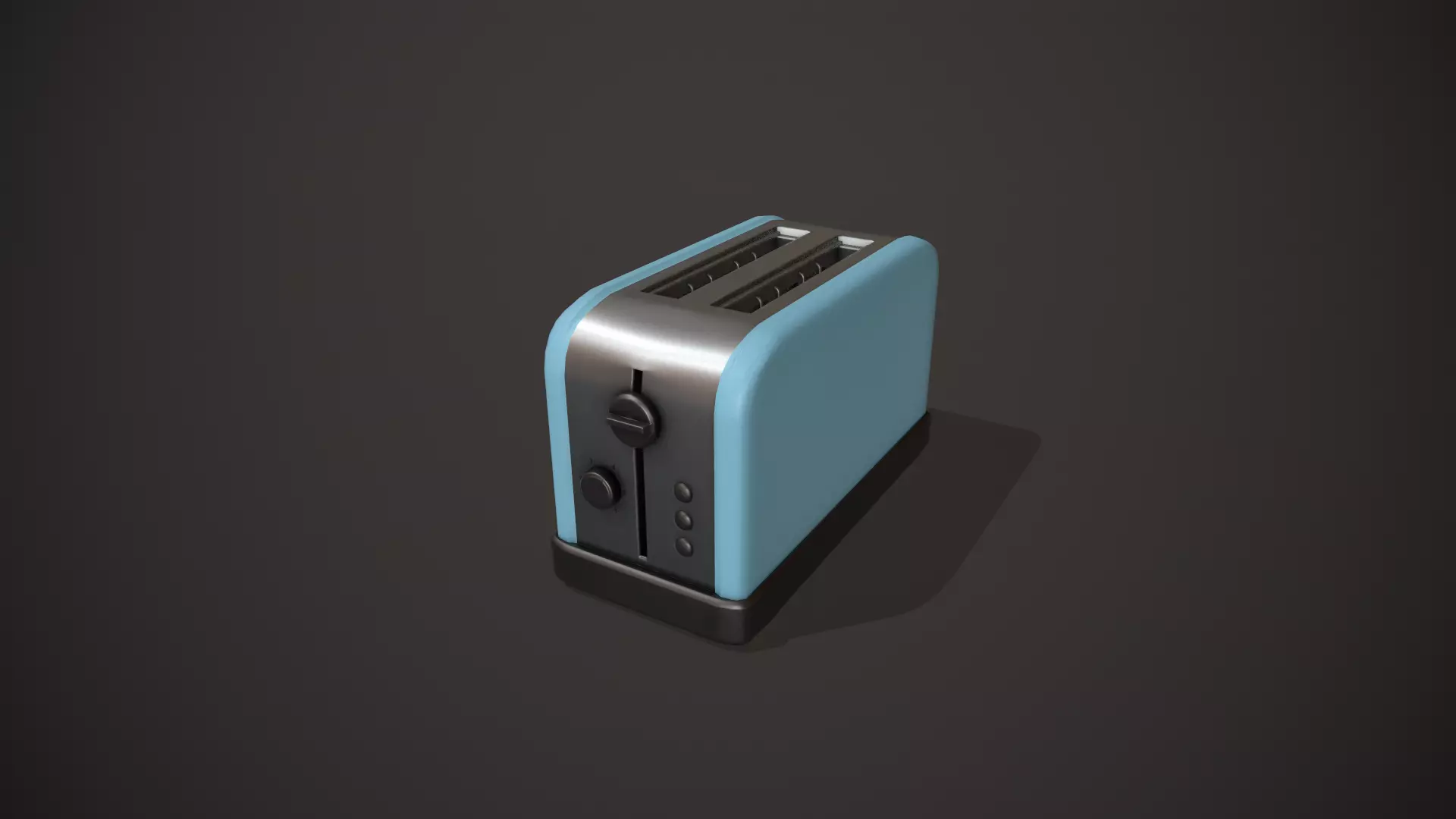 Blue Toaster - 2 Slots Low-poly 3D model