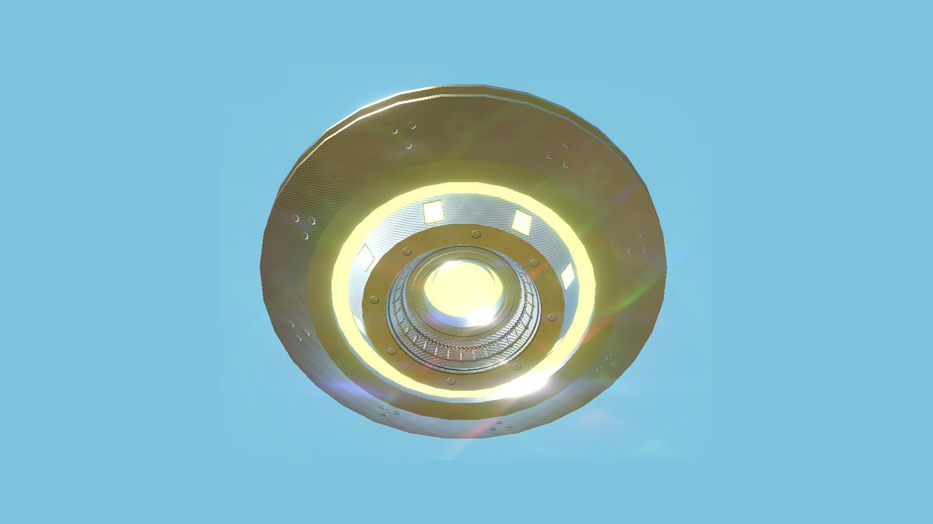 Spaceship UFO A2 - Silver - Alien SciFi Vehicle Low-poly 3D model_3