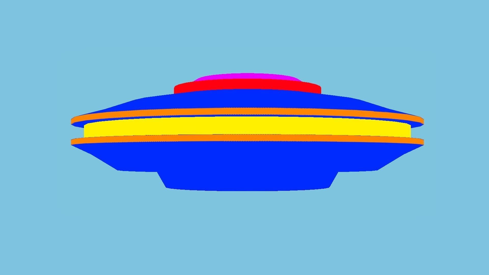 Spaceship UFO A2 - Silver - Alien SciFi Vehicle Low-poly 3D model_8