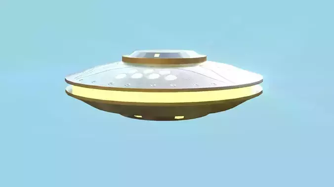 Spaceship UFO A2 - Silver - Alien SciFi Vehicle Low-poly 3D model