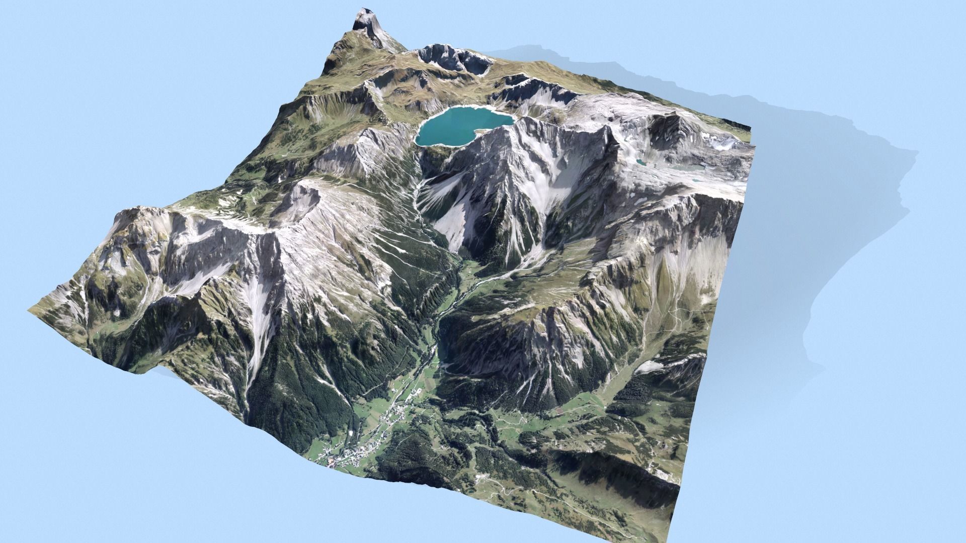 Mountain landscape Alps Switzerland 3D model_9