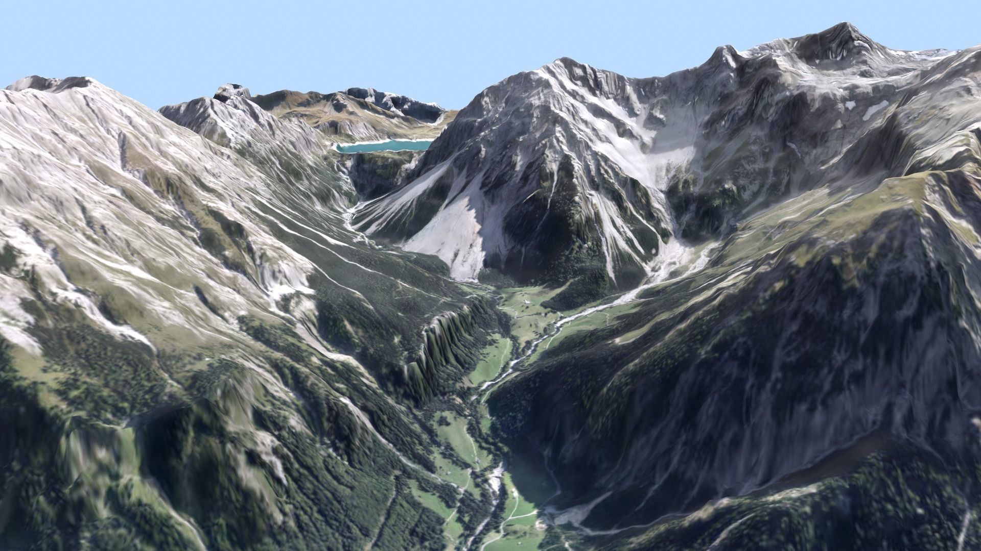 Mountain landscape Alps Switzerland 3D model_5