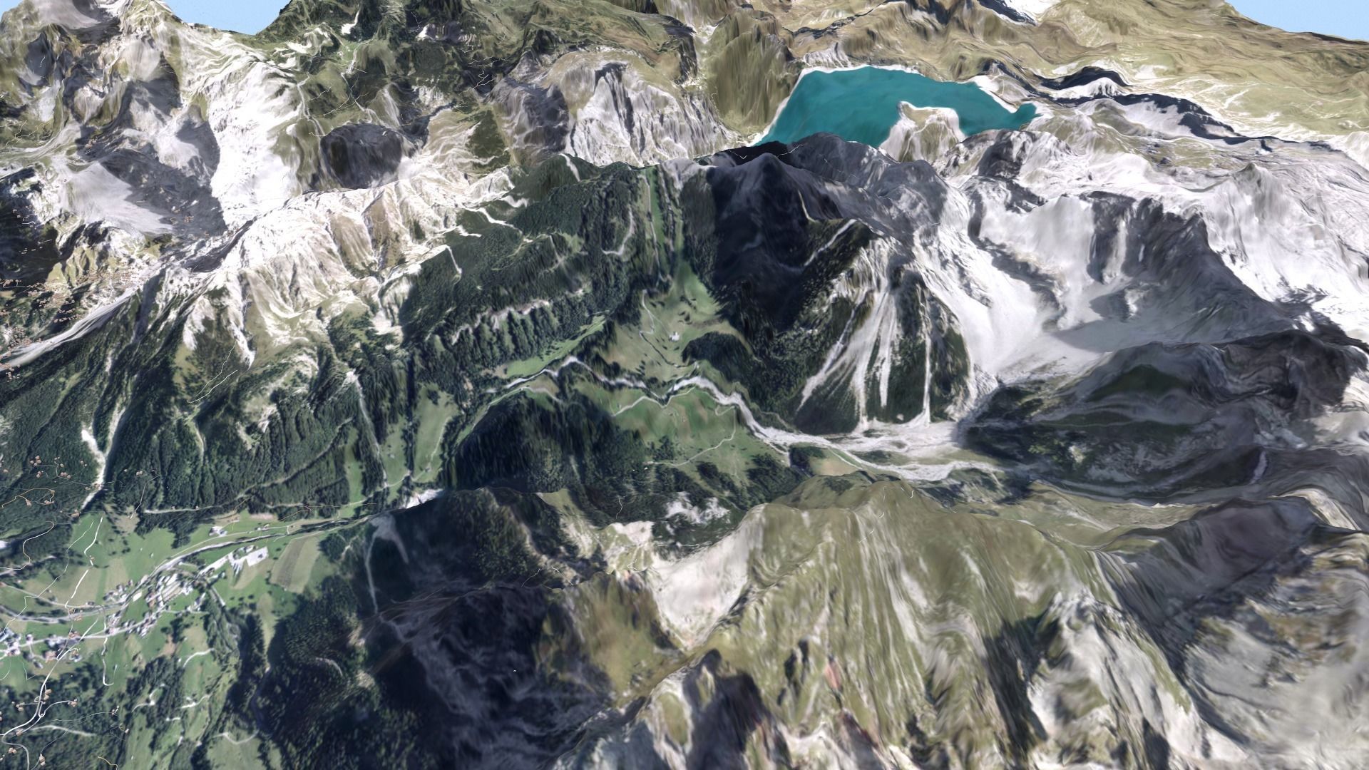 Mountain landscape Alps Switzerland 3D model_15