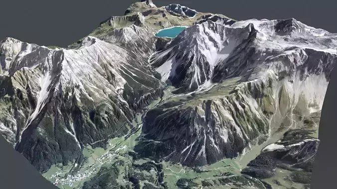 Mountain landscape Alps Switzerland 3D model