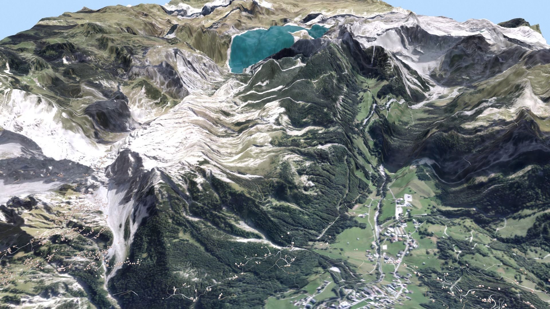 Mountain landscape Alps Switzerland 3D model_14