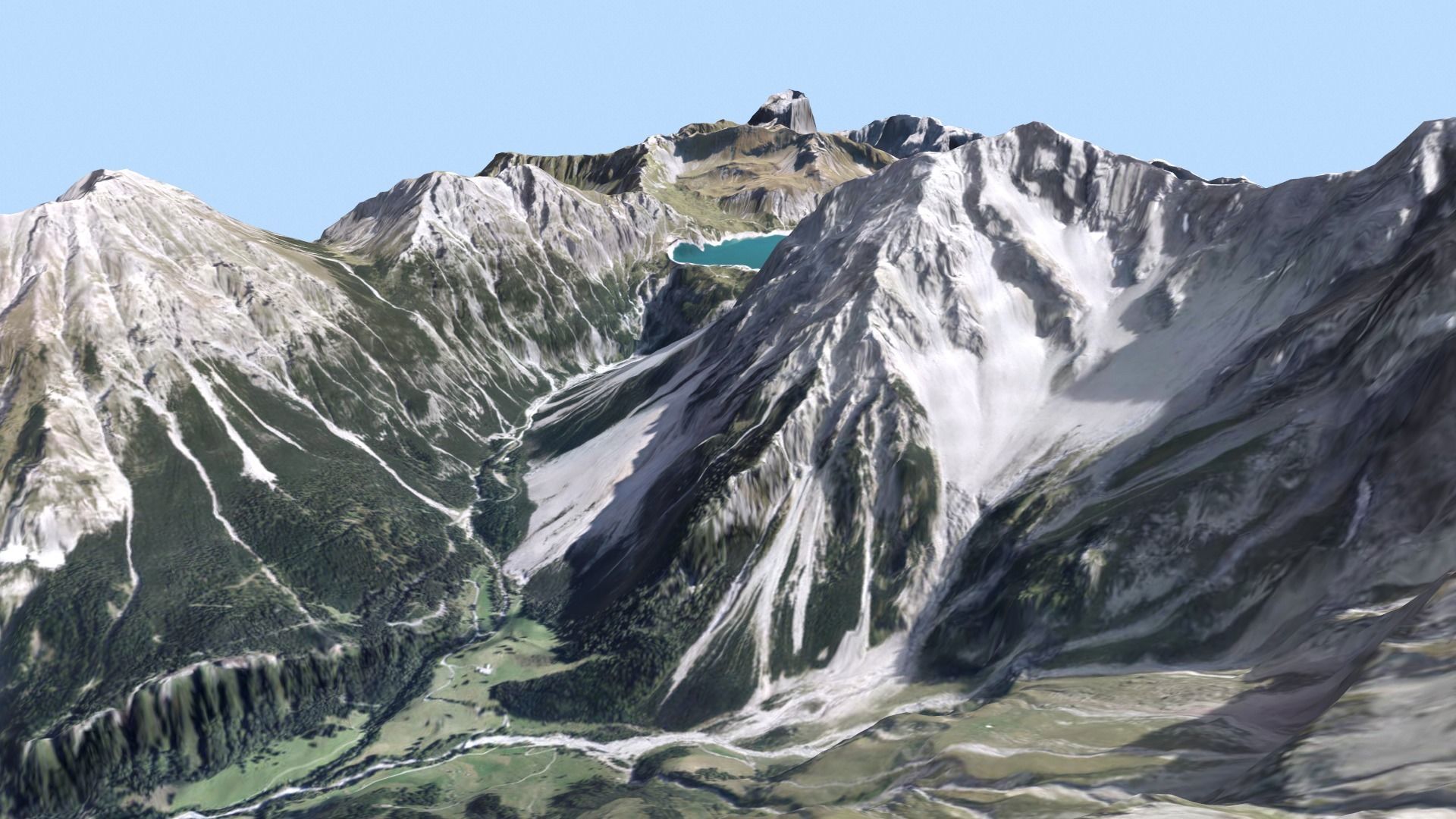 Mountain landscape Alps Switzerland 3D model_2