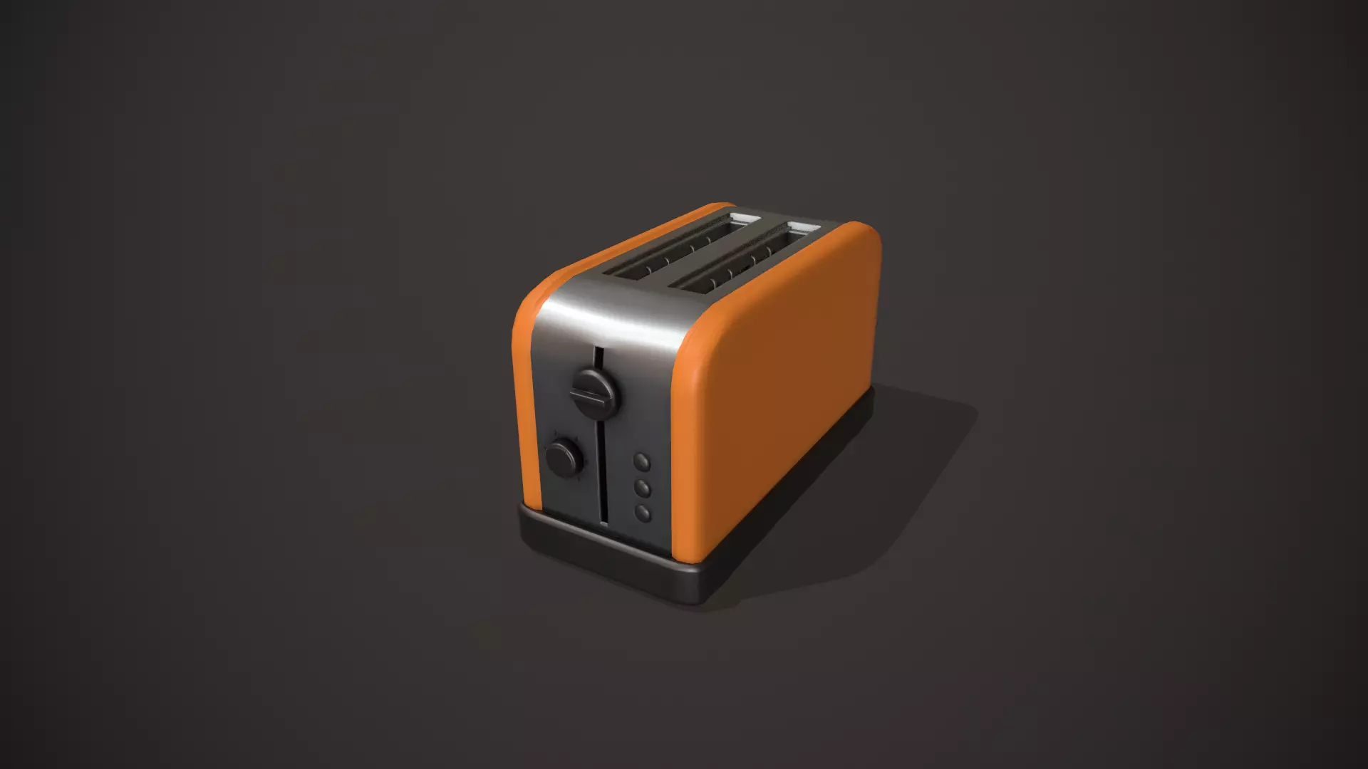 Orange Toaster - 2 Slots Low-poly 3D model