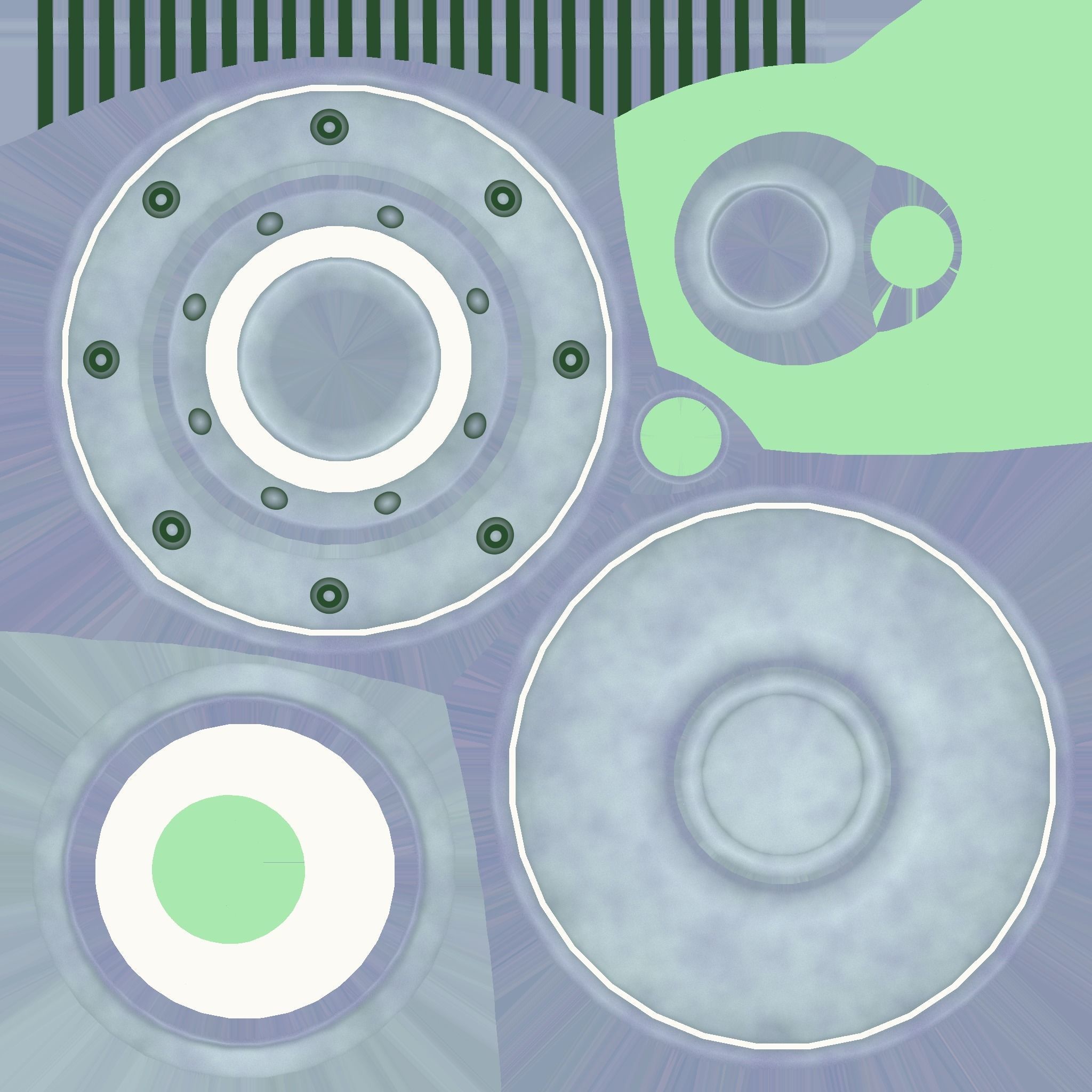 Spaceship UFO A3 - Chrome - Alien SciFi Vehicle Low-poly 3D model_15