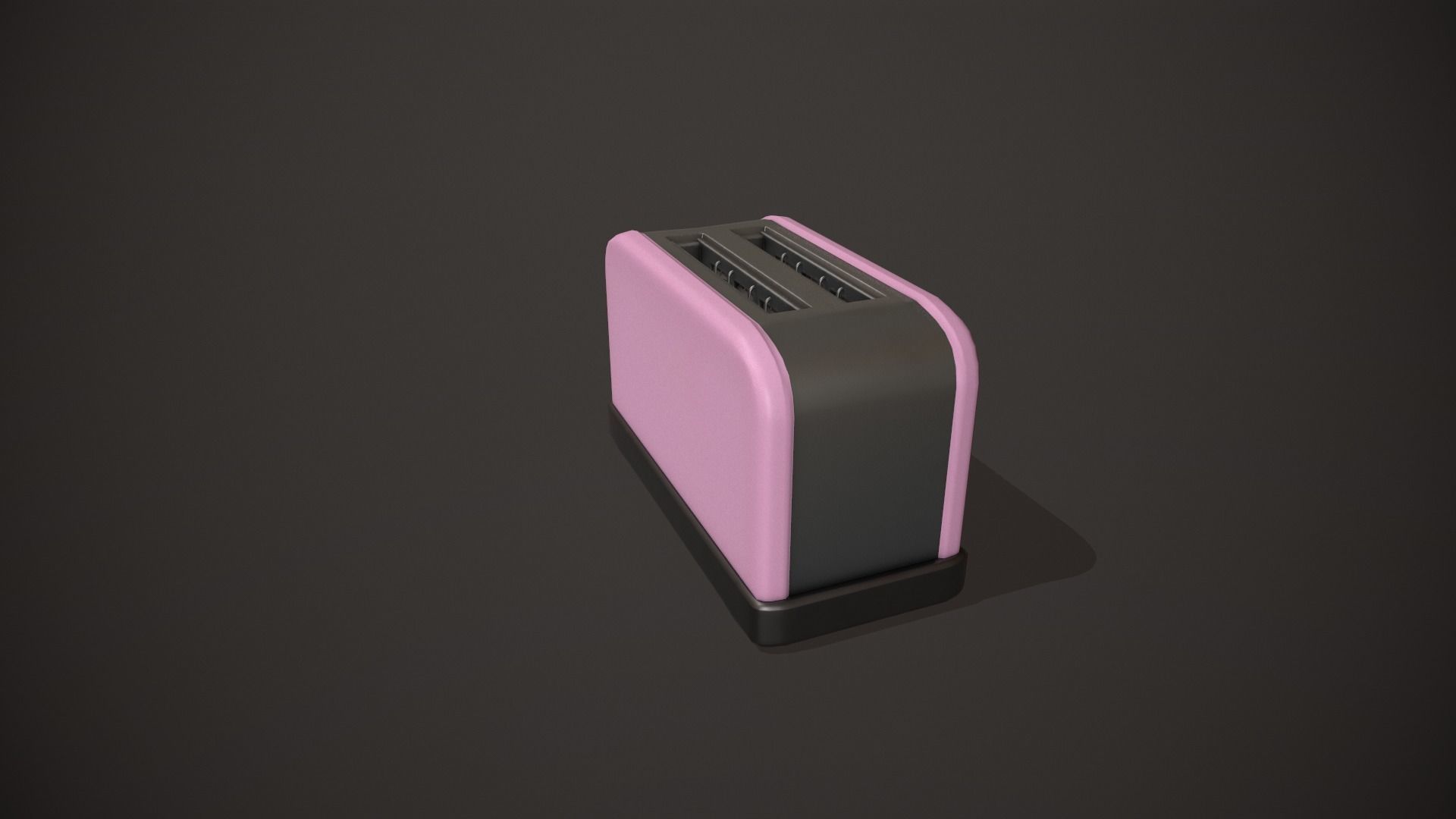 Pink Toaster - 2 Slots Low-poly 3D model_8