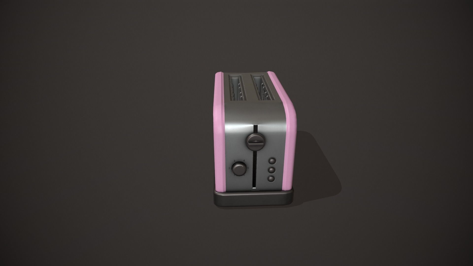 Pink Toaster - 2 Slots Low-poly 3D model_2