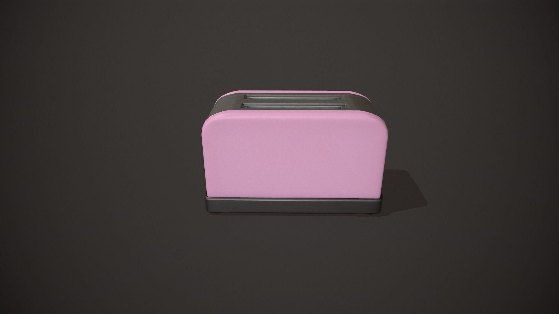 Pink Toaster - 2 Slots Low-poly 3D model_10
