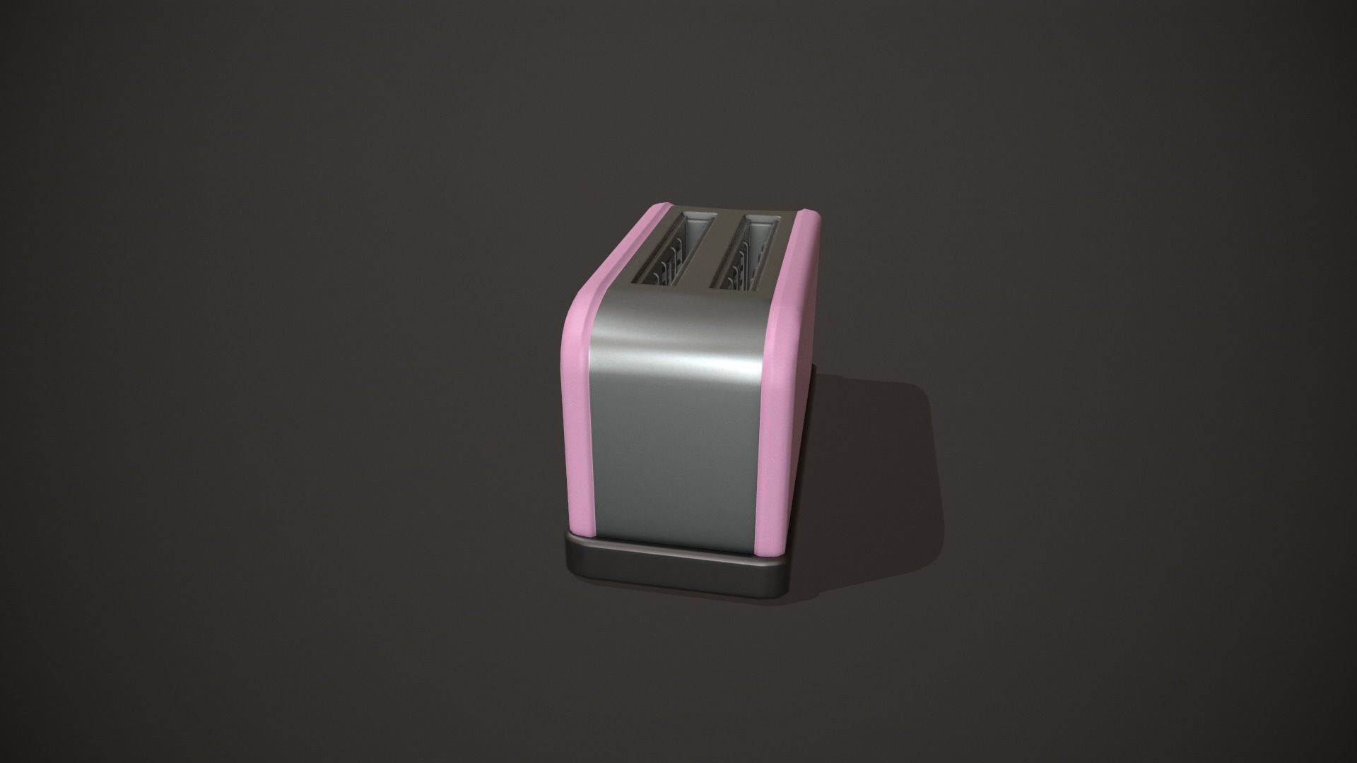 Pink Toaster - 2 Slots Low-poly 3D model_7