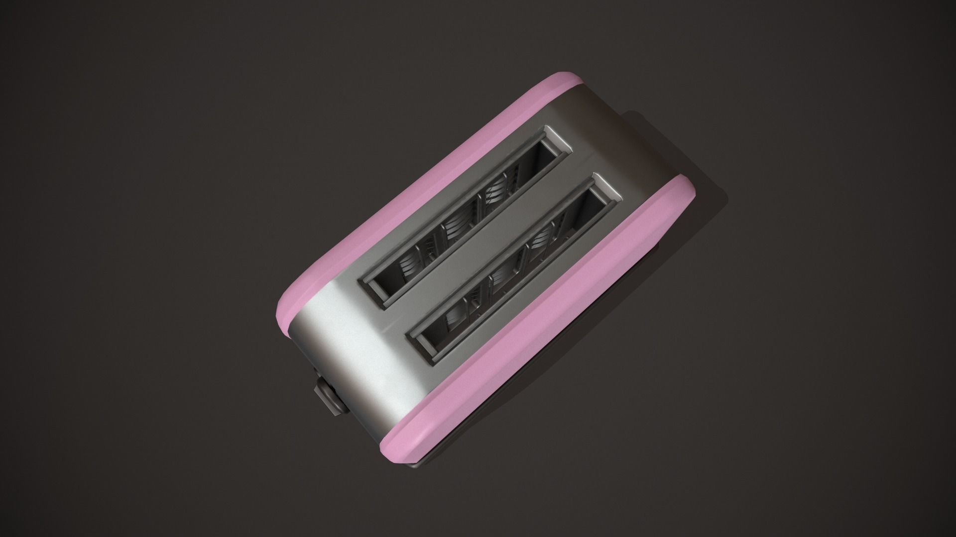 Pink Toaster - 2 Slots Low-poly 3D model_1