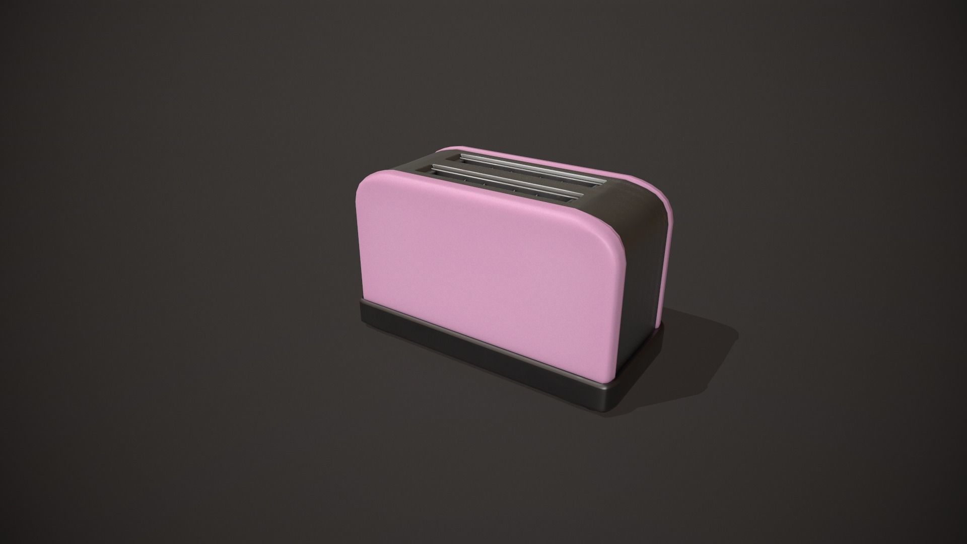 Pink Toaster - 2 Slots Low-poly 3D model_9