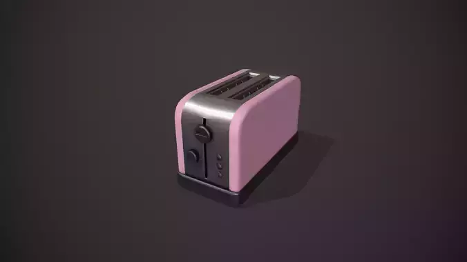 Pink Toaster - 2 Slots Low-poly 3D model