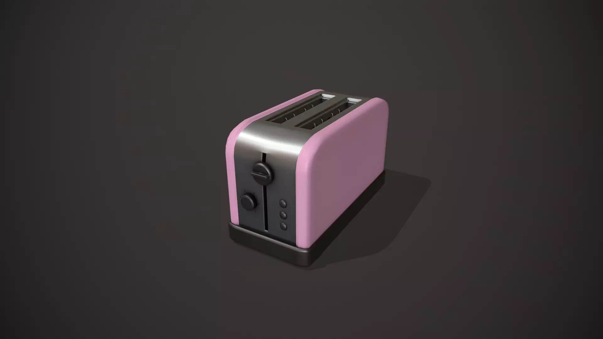 Pink Toaster - 2 Slots Low-poly 3D model_0