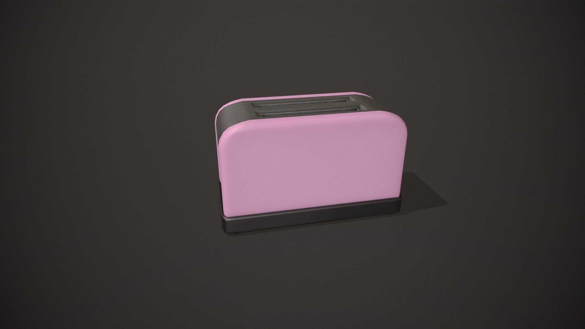 Pink Toaster - 2 Slots Low-poly 3D model_5