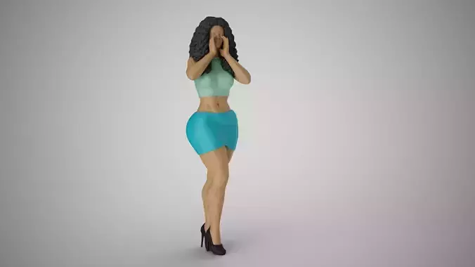 Woman Cupping Hands to Whisper Secret