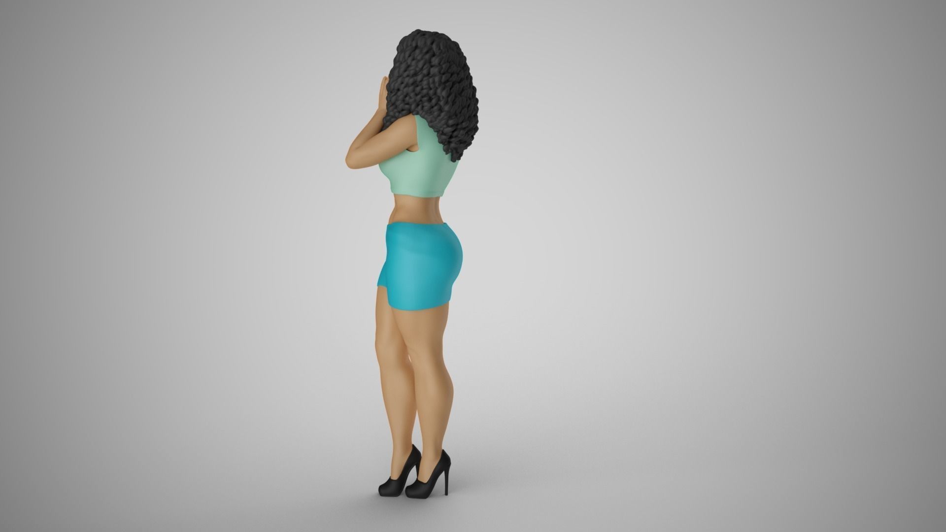 Woman Cupping Hands to Whisper Secret 3D print model_8