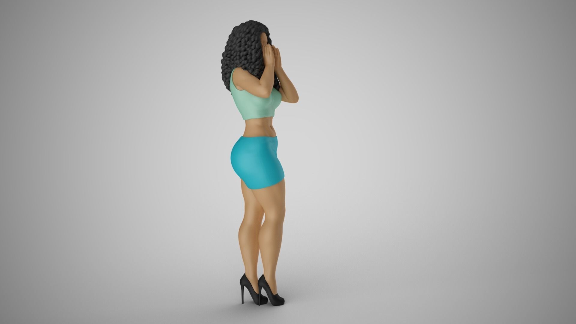 Woman Cupping Hands to Whisper Secret 3D print model_4