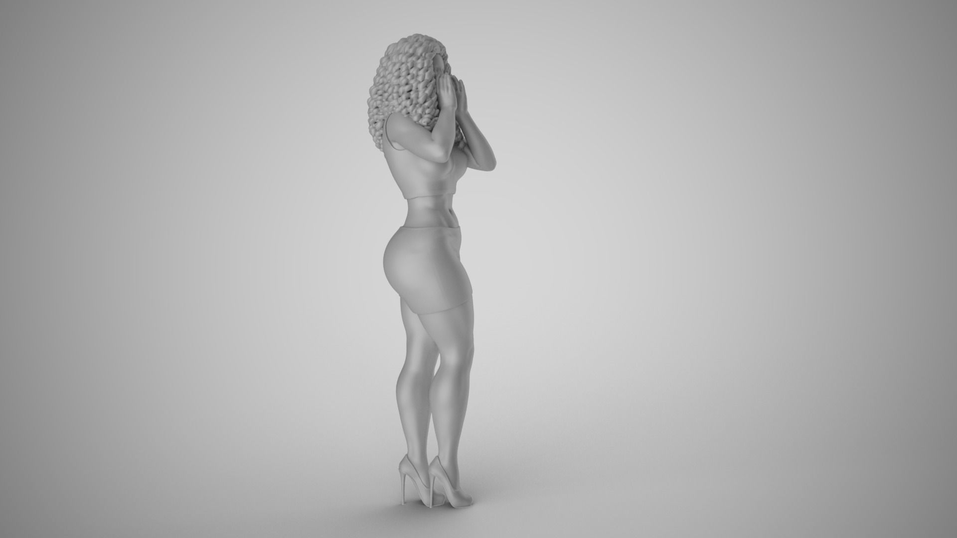 Woman Cupping Hands to Whisper Secret 3D print model_3