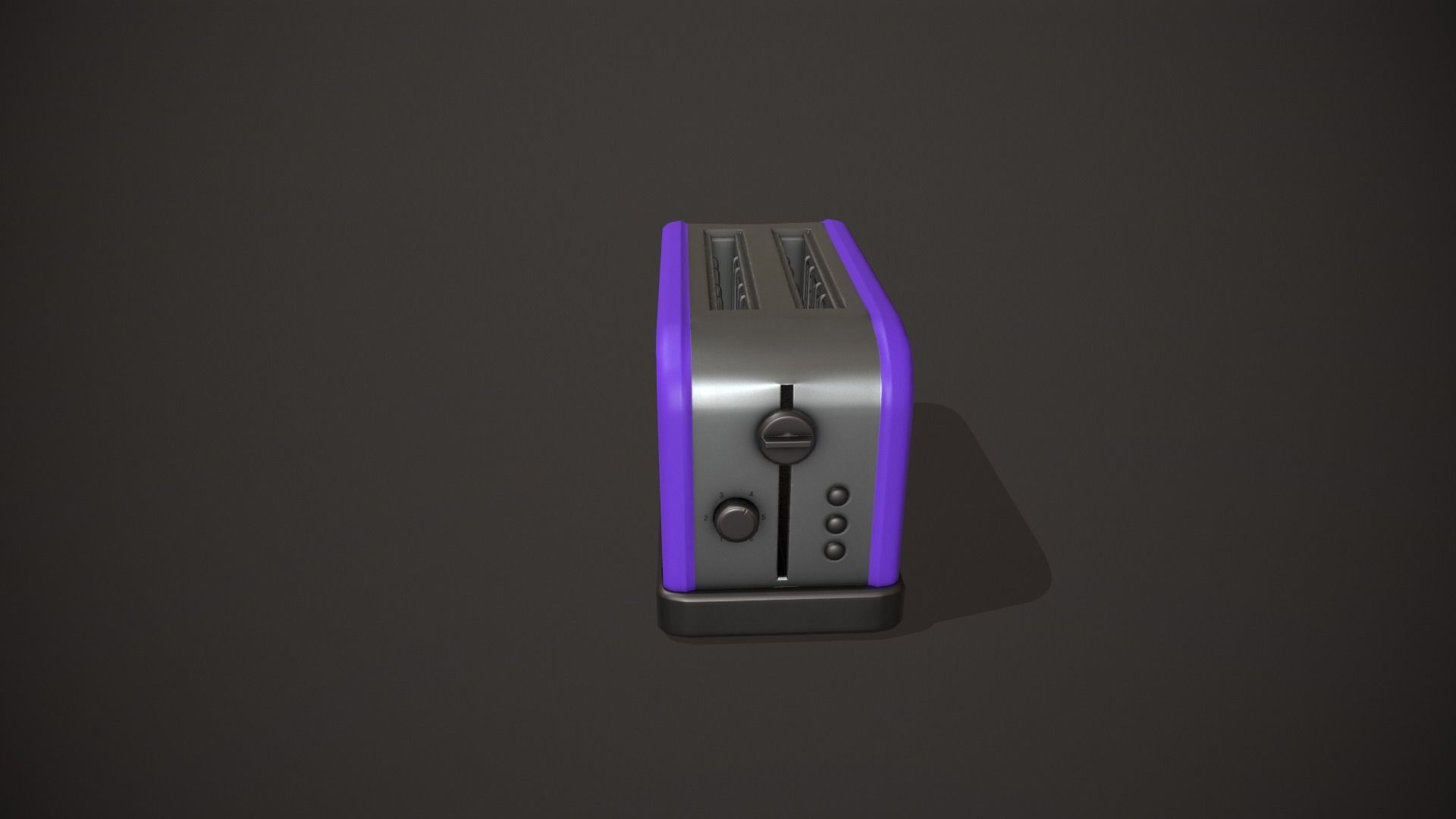 Purple Toaster - 2 Slots Low-poly 3D model_2