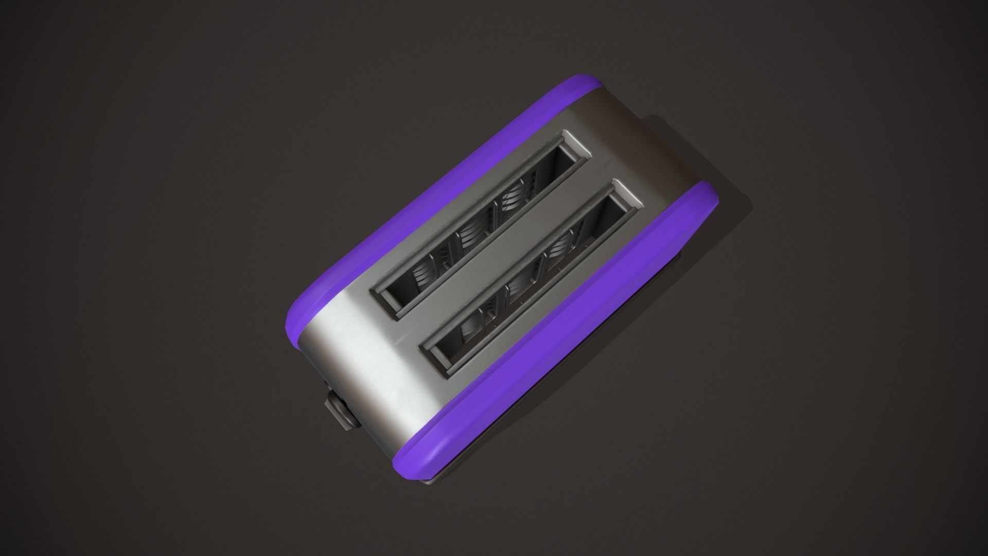 Purple Toaster - 2 Slots Low-poly 3D model_1