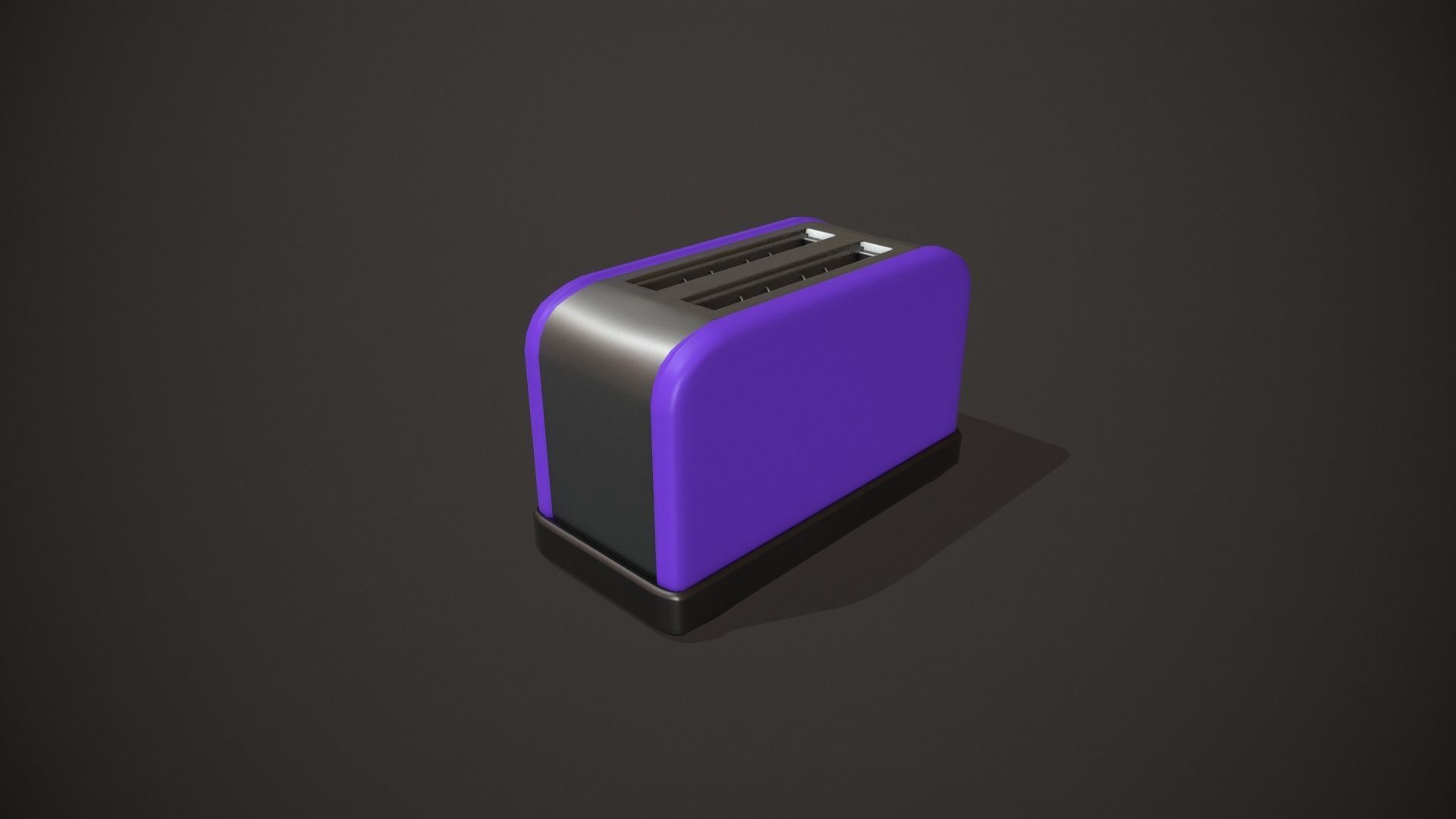 Purple Toaster - 2 Slots Low-poly 3D model_6