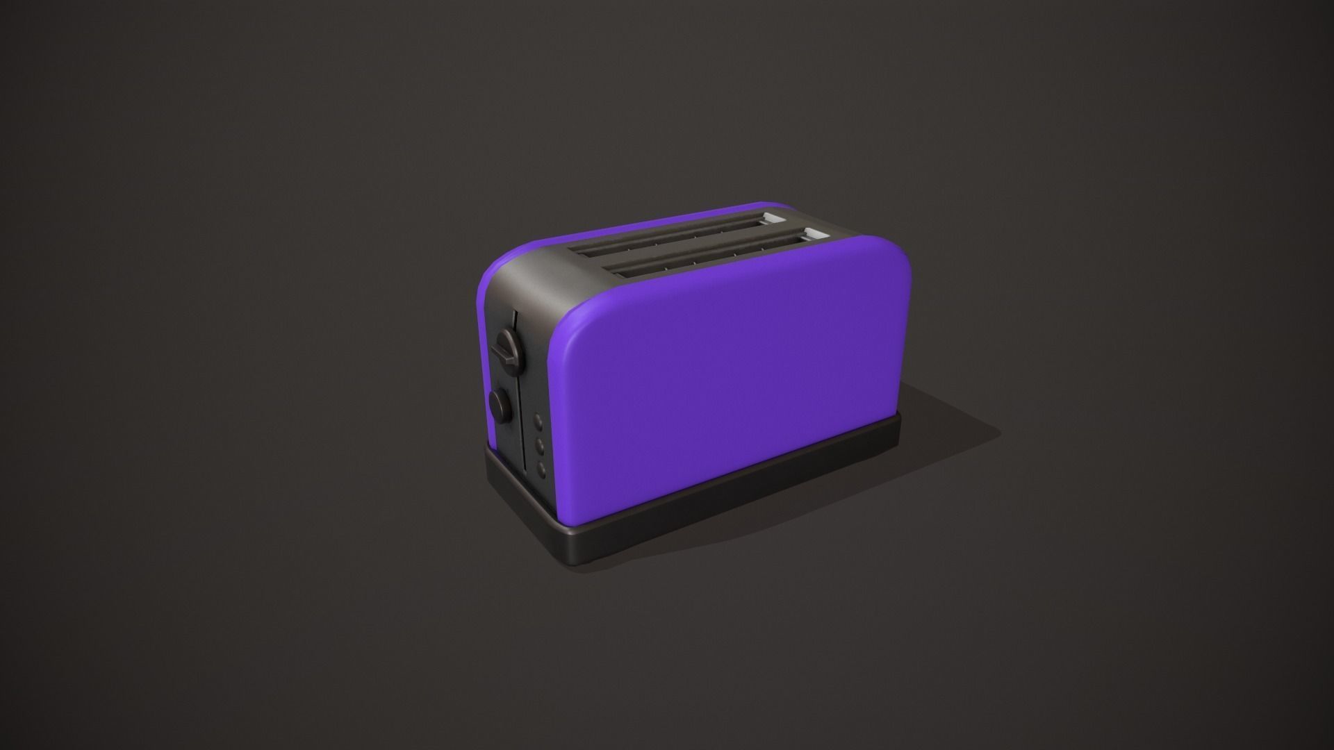 Purple Toaster - 2 Slots Low-poly 3D model_11